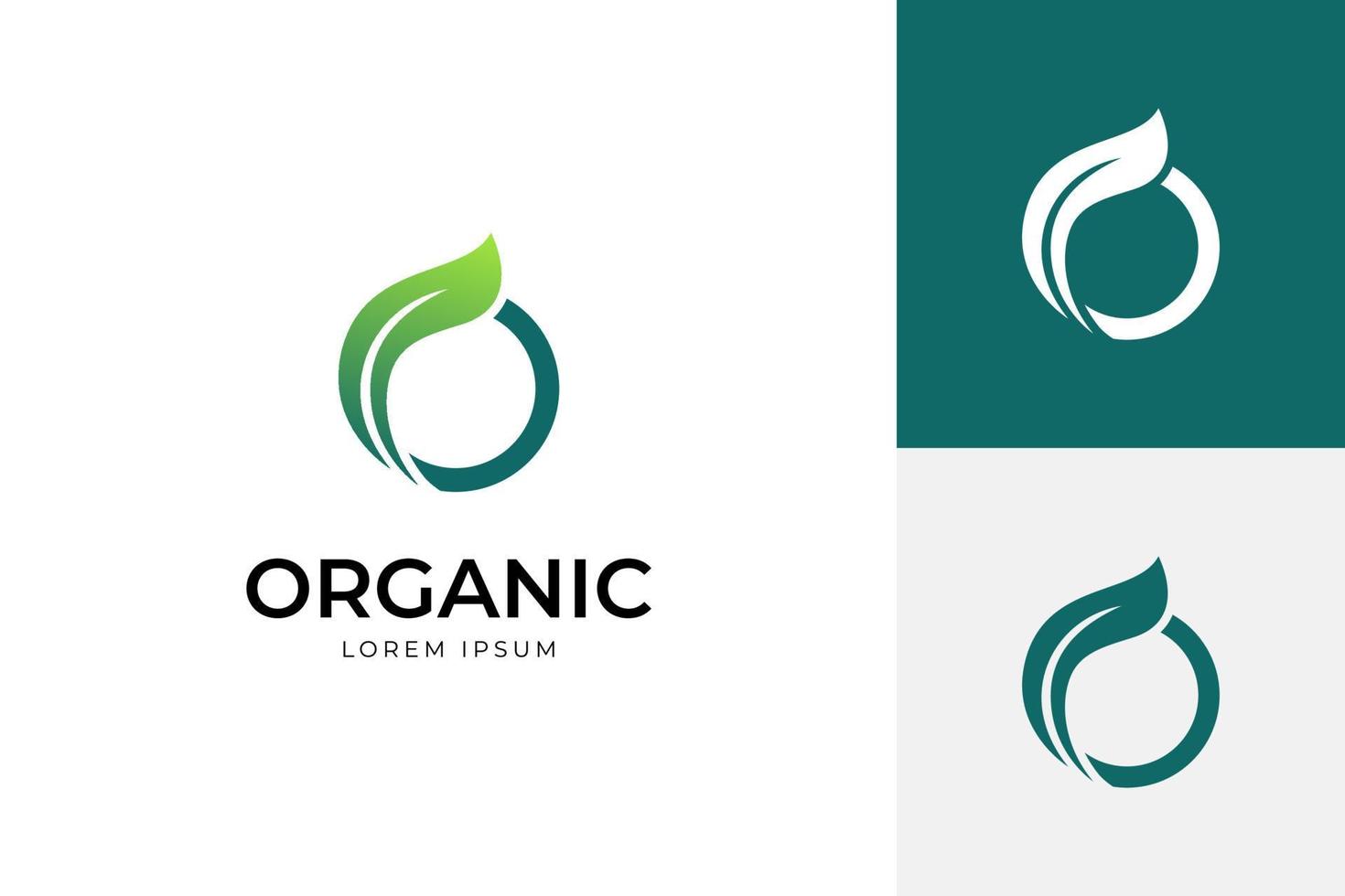 första brev o blad natur vektor logotyp ikon design för organisk produkt, tecken, element logotyp, bio, ekologi identitet varumärke logotyp