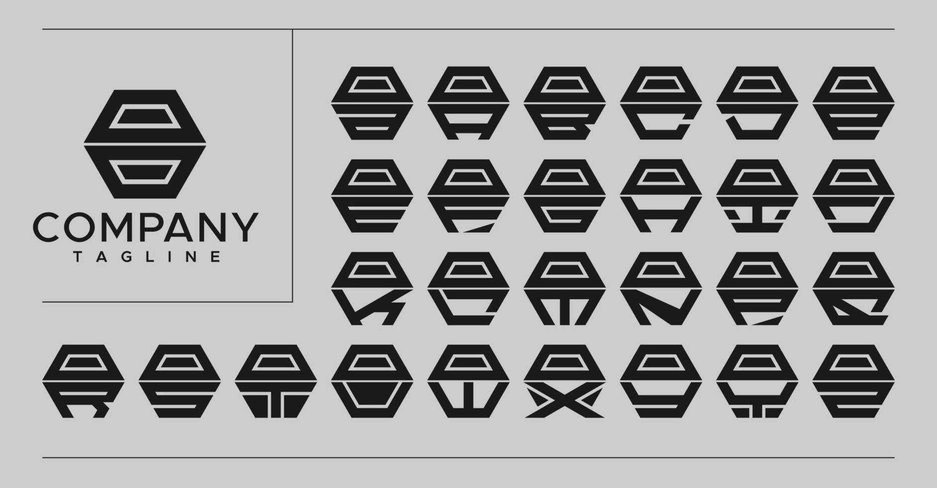 modern Linie Hexagon Brief Ö Logo Design. Technologie oo Ö Brief Logo Vektor Satz.