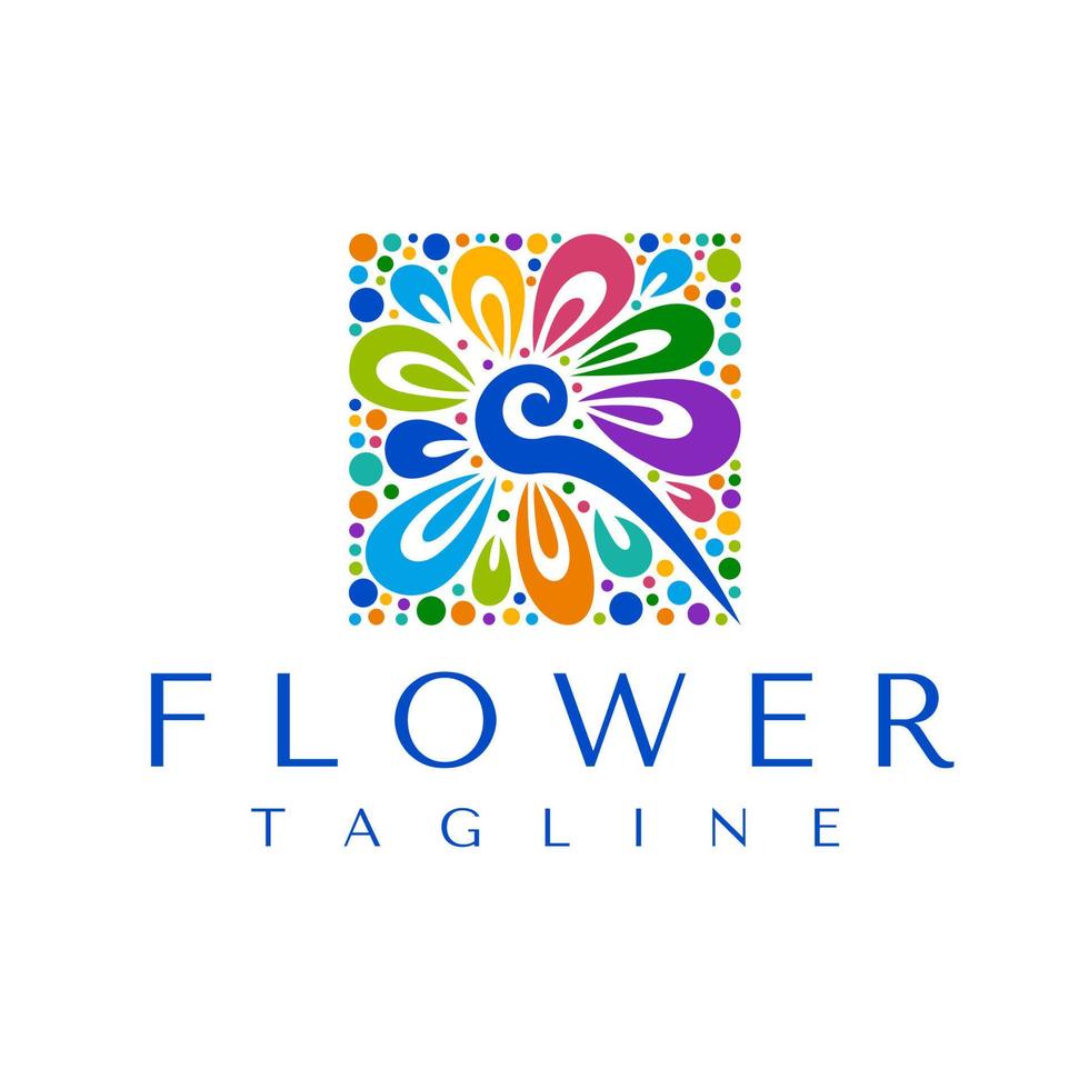 bunt Blume Logo Design Vorlage. Platz Spaß Blumen- Logo Grafik. vektor