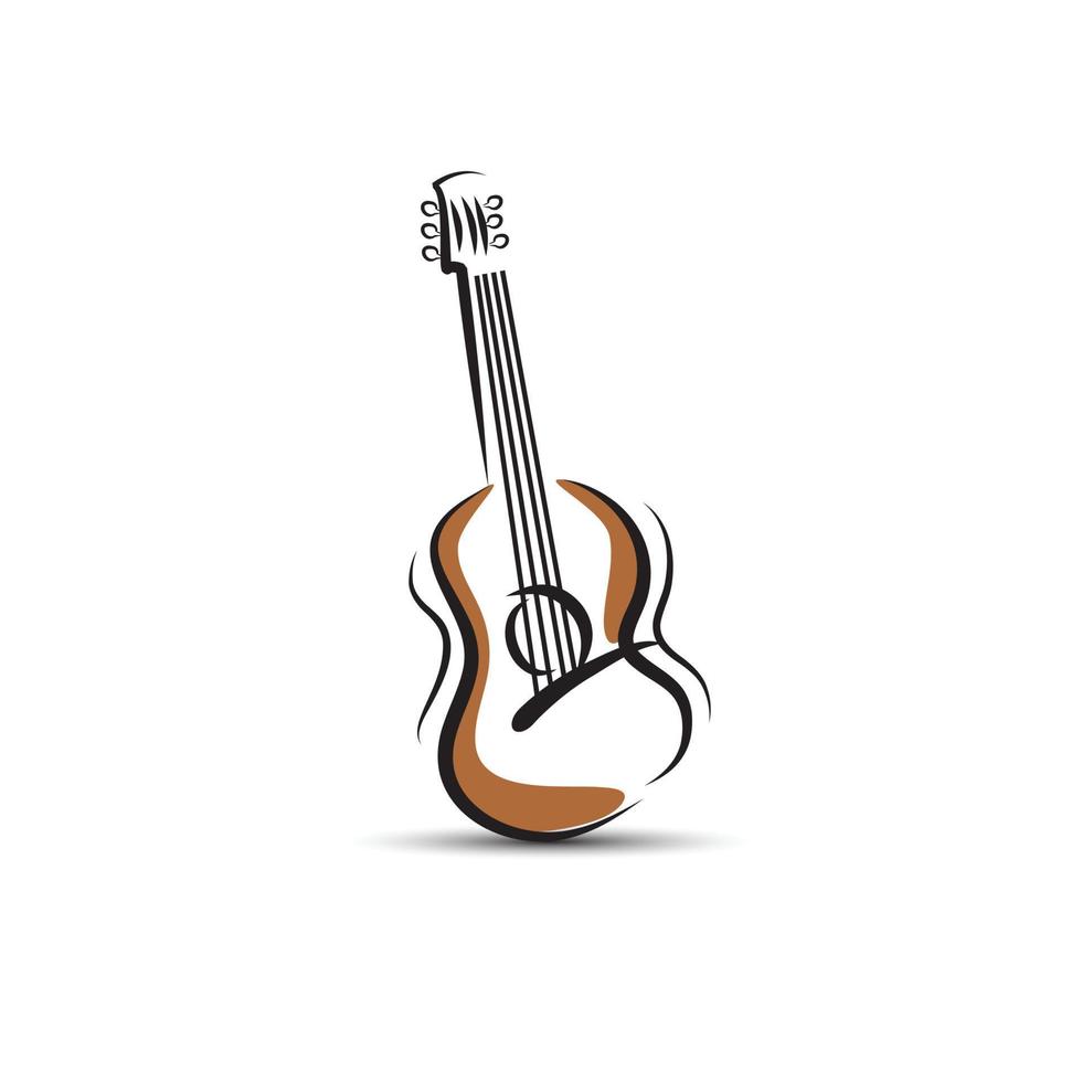 gitarr logotyp mall vektor ikon illustration design