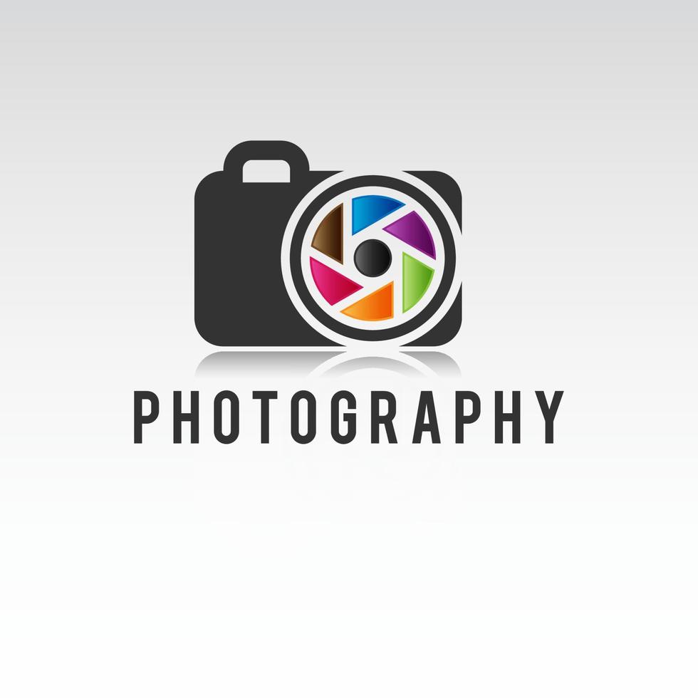 kamera Foto studio företags- logotyp mall. Foto kamera logotyp vektor design mall för professionell fotograf eller Foto studio