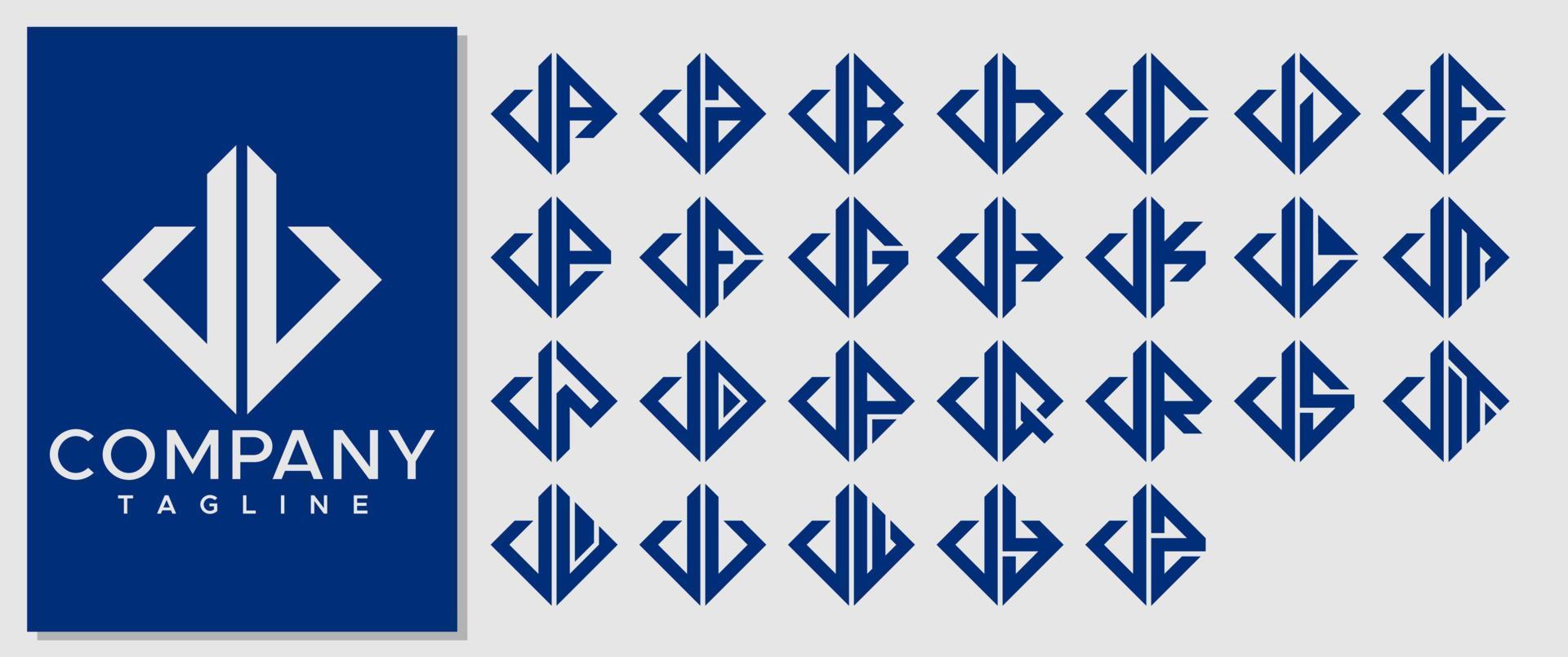Luxus Platz Brief v Logo Design Vorlage. modern Linie vv v Brief Logo Vektor. vektor