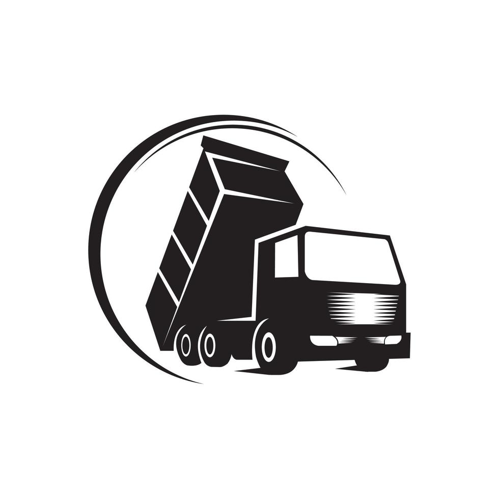 klassische schwere lkw-logo-embleme und abzeichen. LKW mit Anhänger und Kipplaster vektor