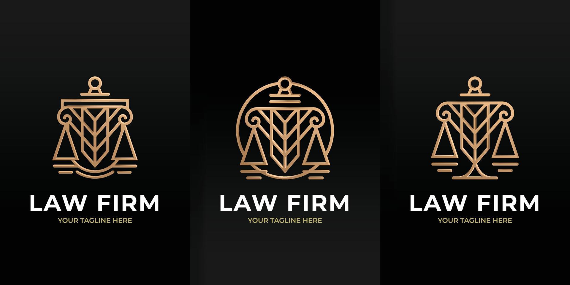 Jahrgang Luxus Gesetz Feste Linie Kunst Logo und Symbol Vorlage editierbar vektor