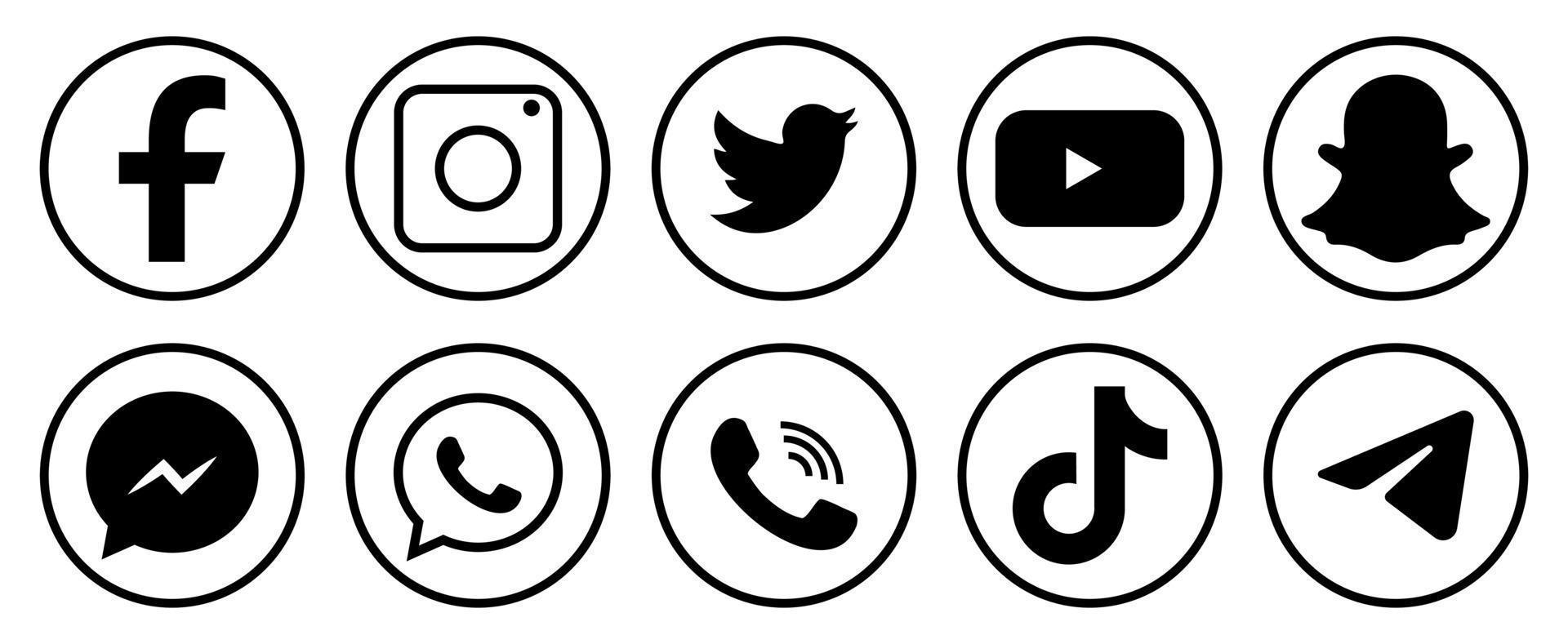 social media logotyper vektor