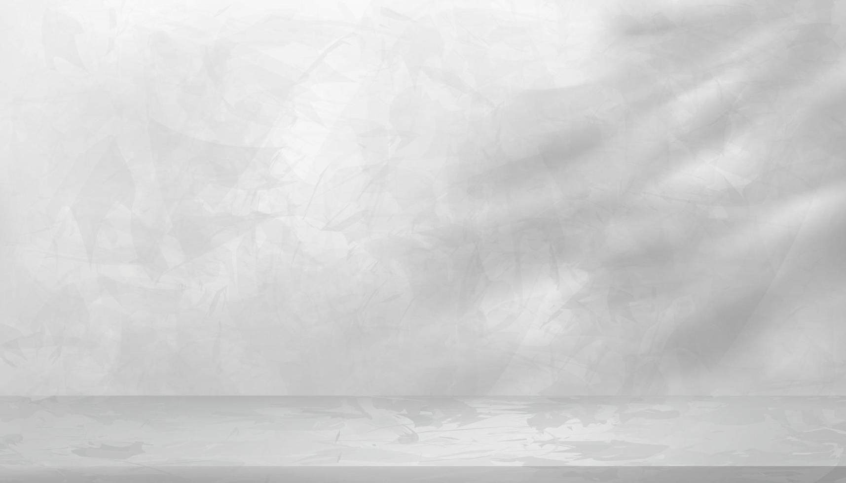 Mauer grau Beton Textur Hintergrund mit verlassen Schatten Überzug, grau Zement Boden, Tropen Blatt Silhouette auf Marmor Muster Oberfläche, Hintergrund Hintergrund 3d Anzeige Studio zum Produkt Präsentation vektor