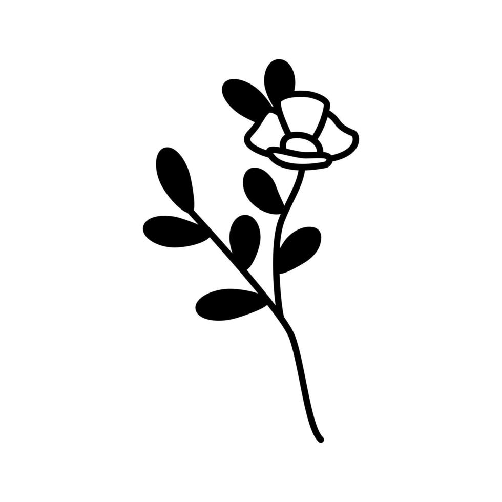 Hand gezeichnet skizzieren Blume isoliert auf Weiß Hintergrund. einfach Gekritzel Stil. vektor