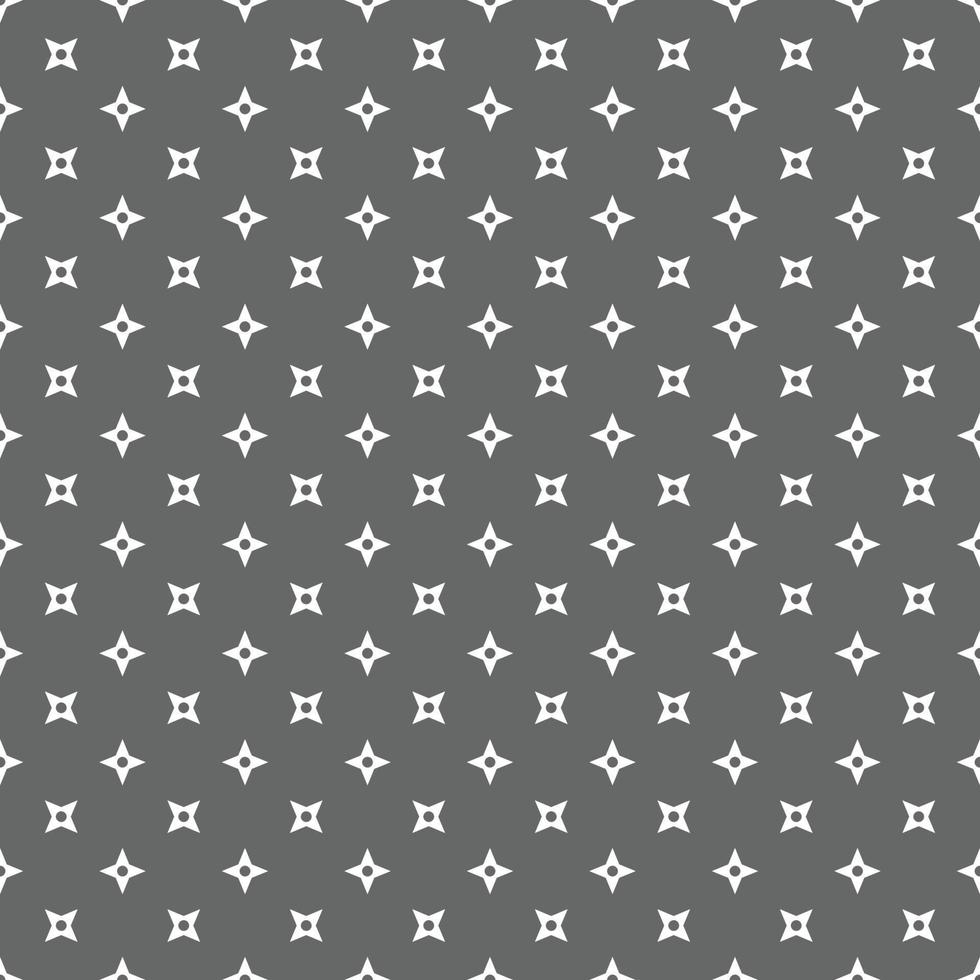 vit sömlös ninja mönster på grå bakgrund vektor