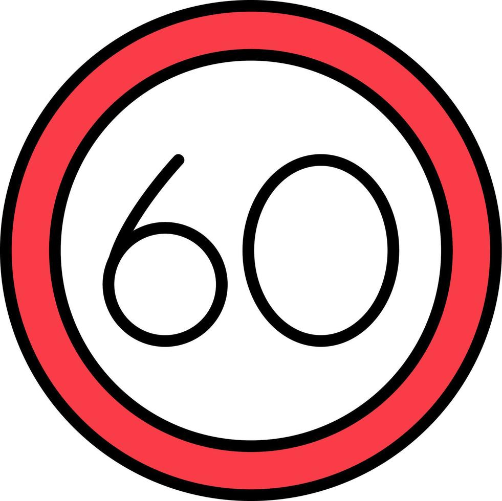 60 hastighet begränsa vektor ikon