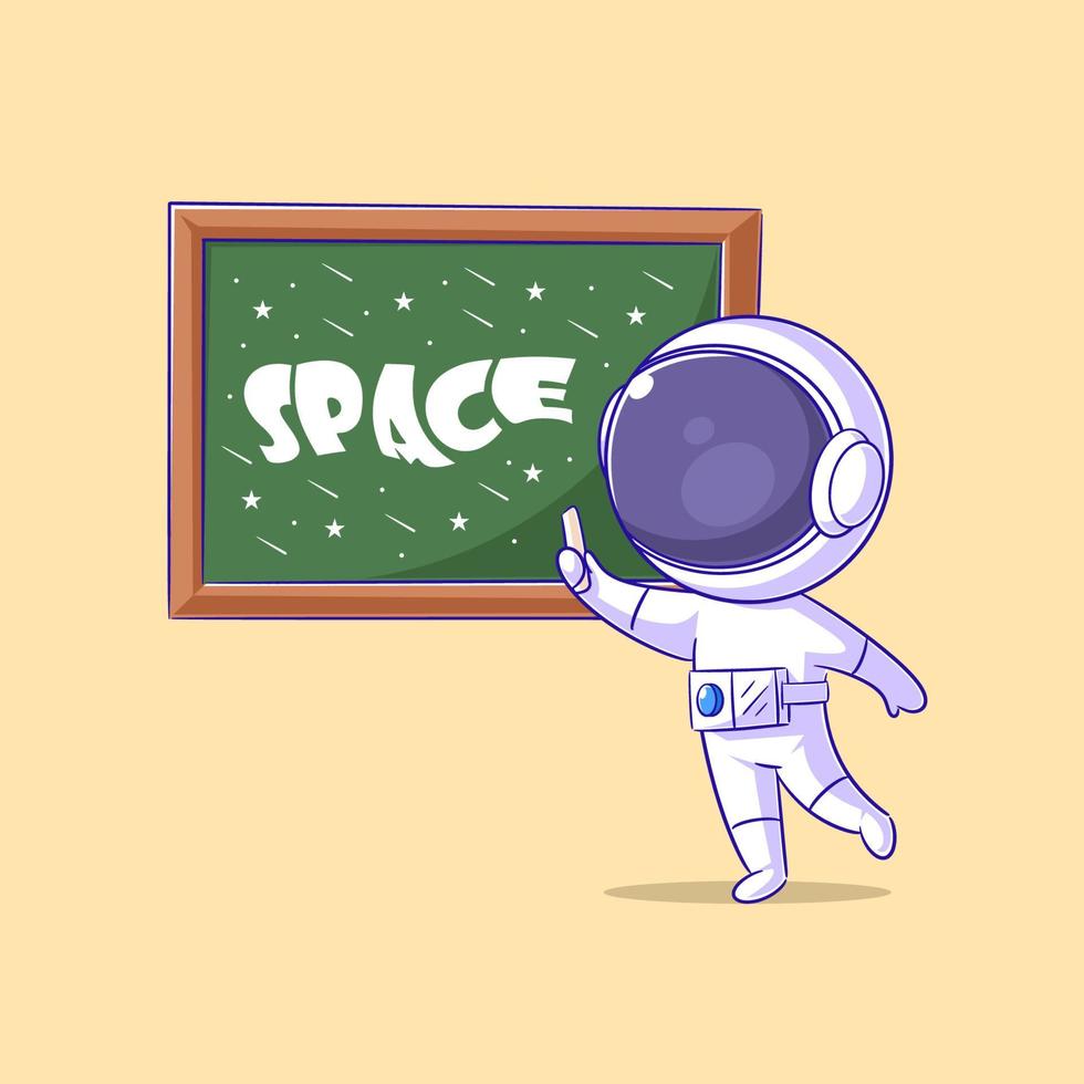 Astronaut ist Zeichnung auf das Tafel vektor