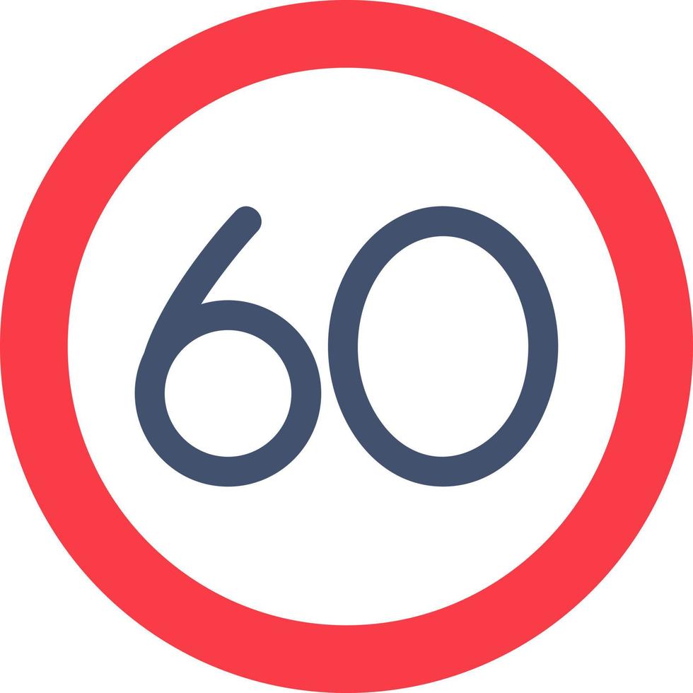 60 Geschwindigkeit Grenze Vektor Symbol