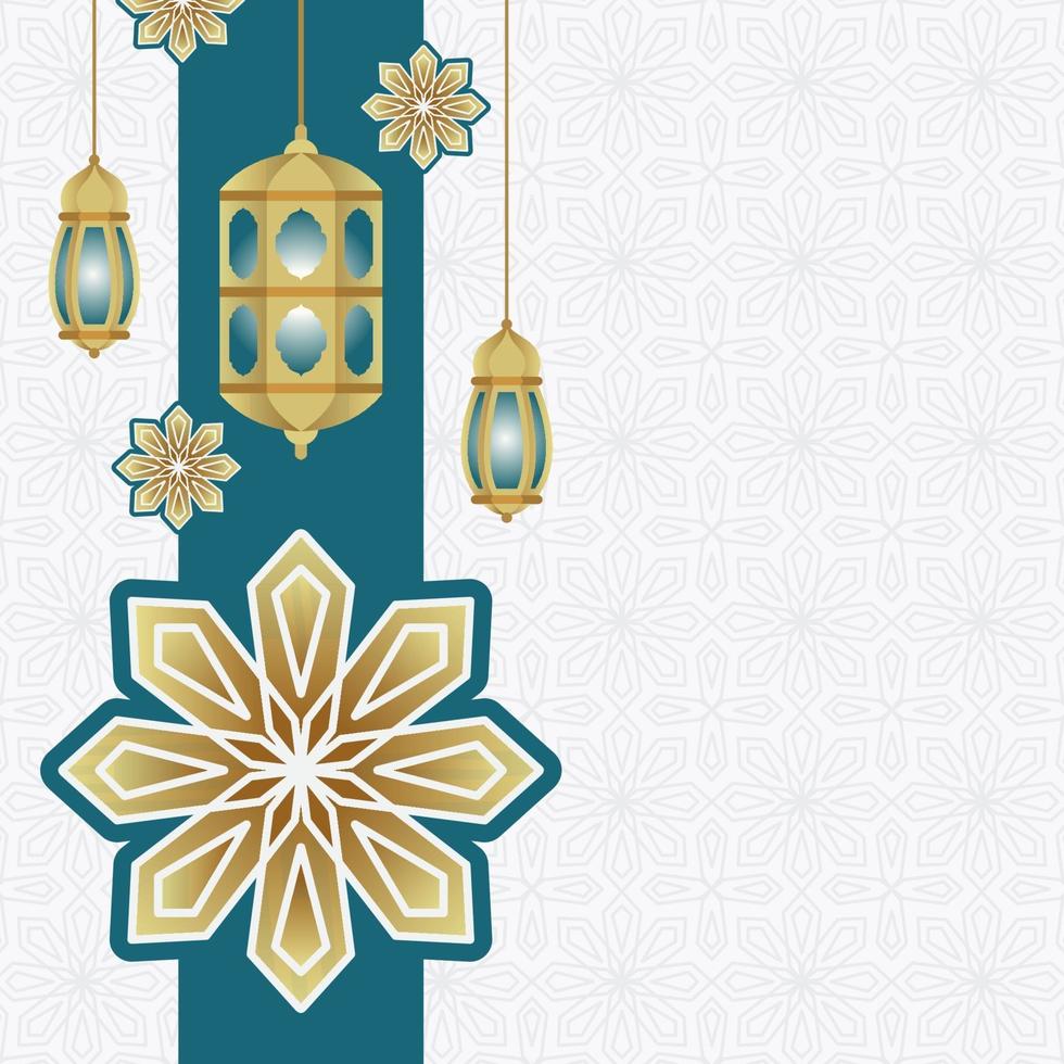 arabisk islamisk lykta för ramadan kareem eid mubarak bakgrund vektor