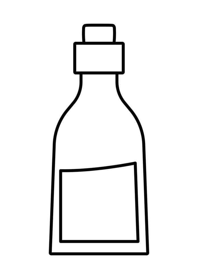 Vektor schwarz und Weiß Glas Flasche mit Milch isoliert auf Weiß Hintergrund. gesund trinken Linie Symbol. Molkerei Produkt Illustration. organisch Bauernhof Ernährung Clip Art oder Färbung Buchseite.