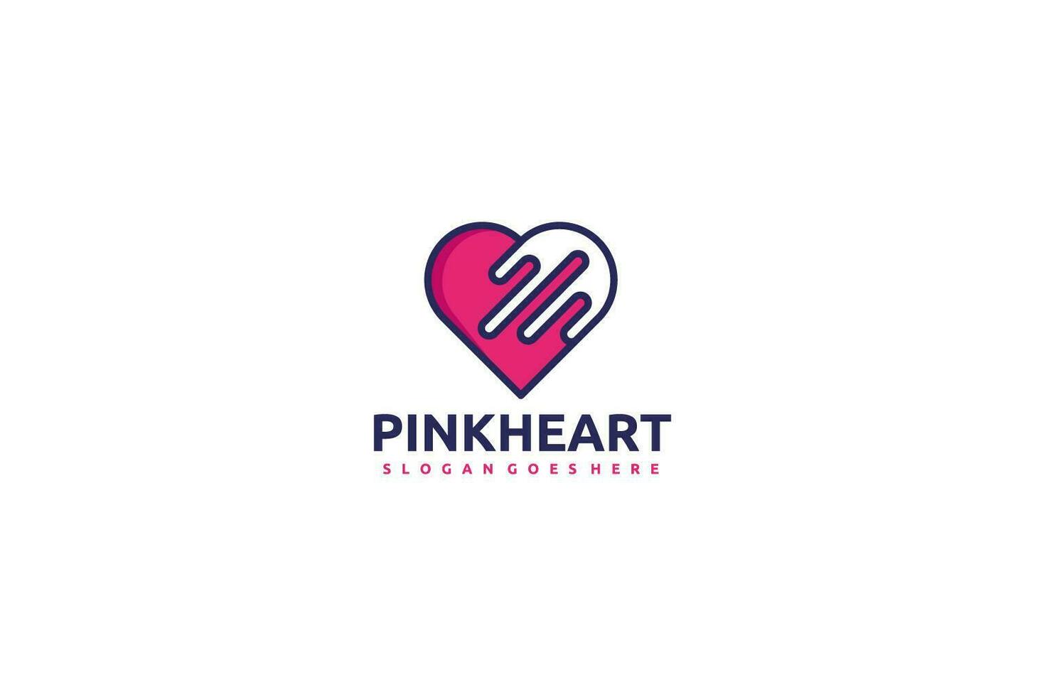 rosa hjärta logotyp vektor