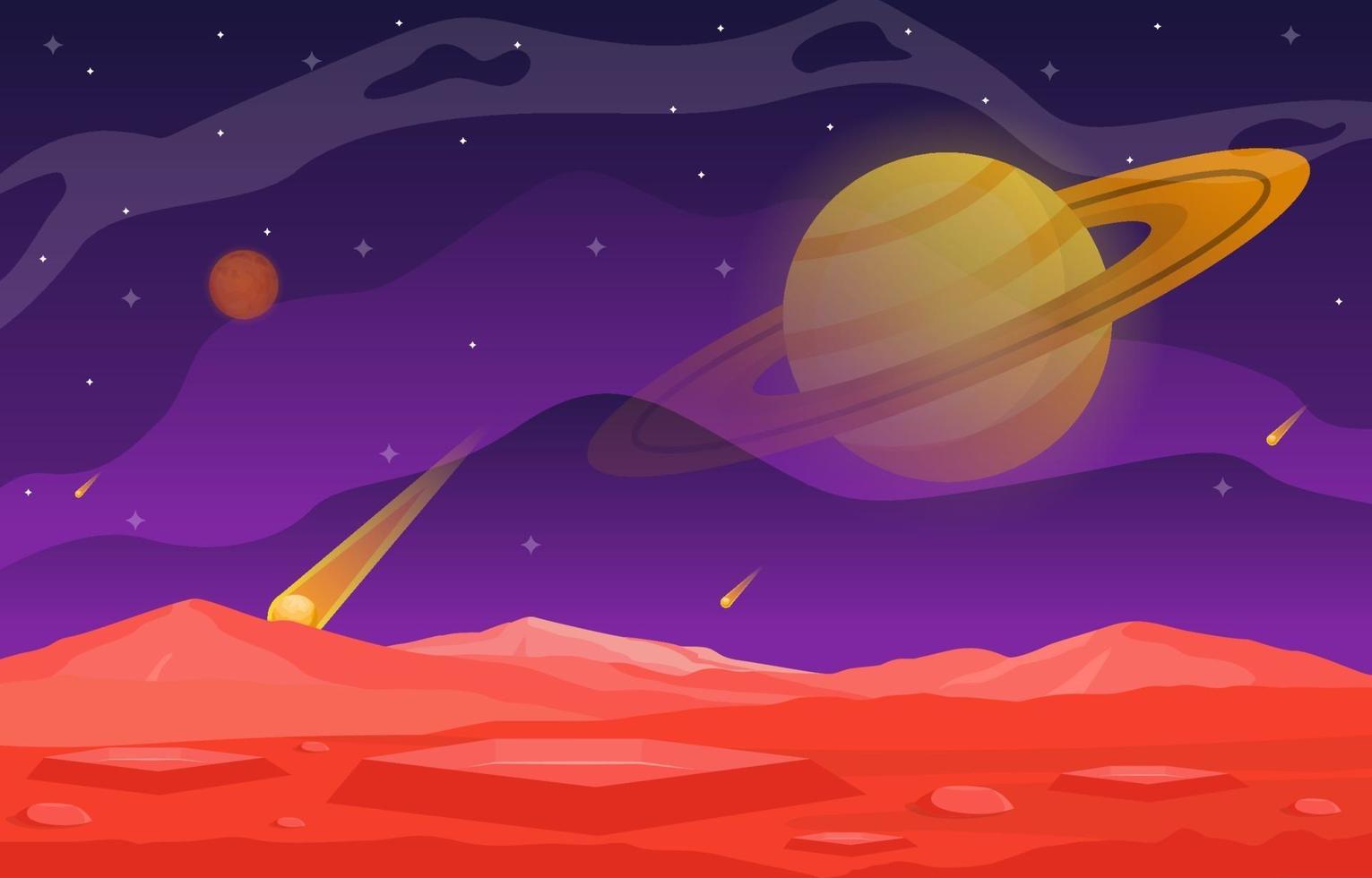 Landschaftsoberfläche der Science-Fiction-Fantasy-Planeten-Illustration vektor