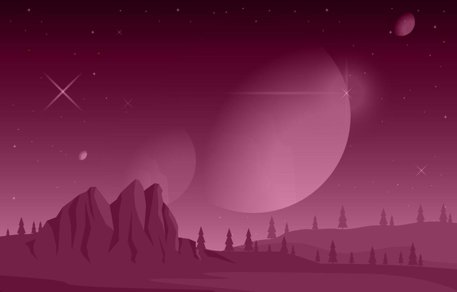 Landschaftsoberfläche der Science-Fiction-Fantasy-Planeten-Illustration vektor
