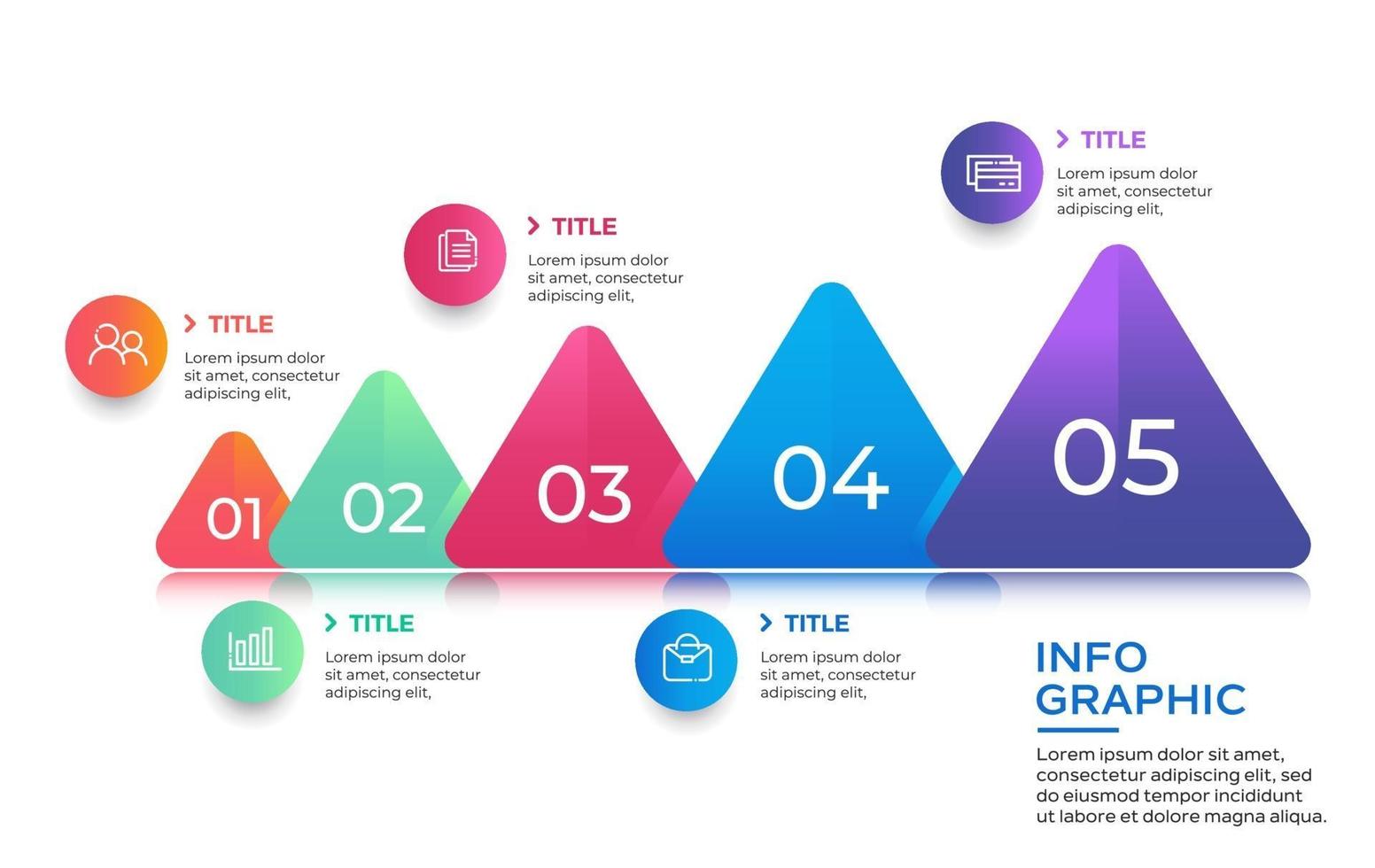 Infografiken mit 5 Schritten oder Optionen vektor