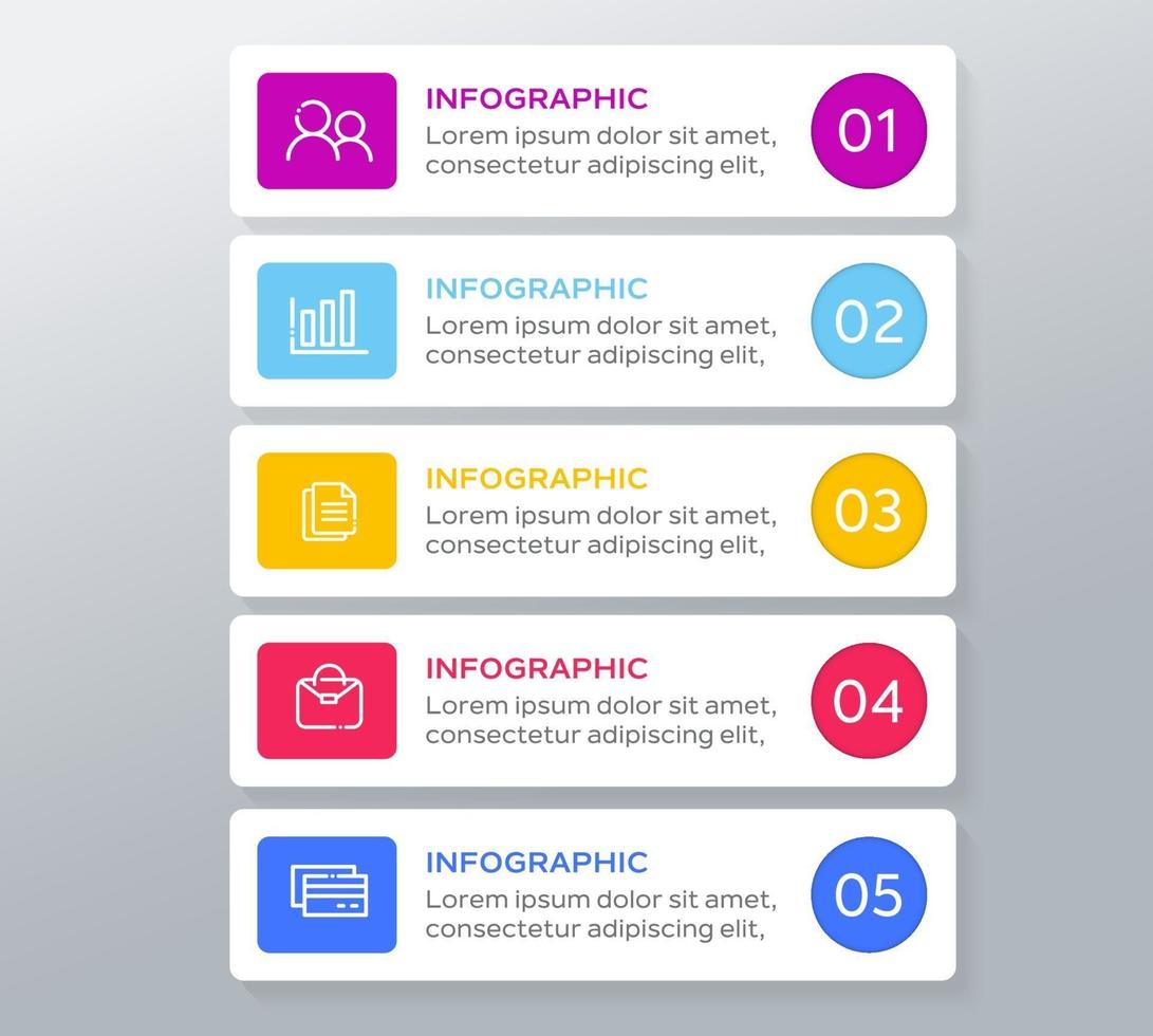 Infografik-Vorlage mit 5 Schritten oder Optionen vektor