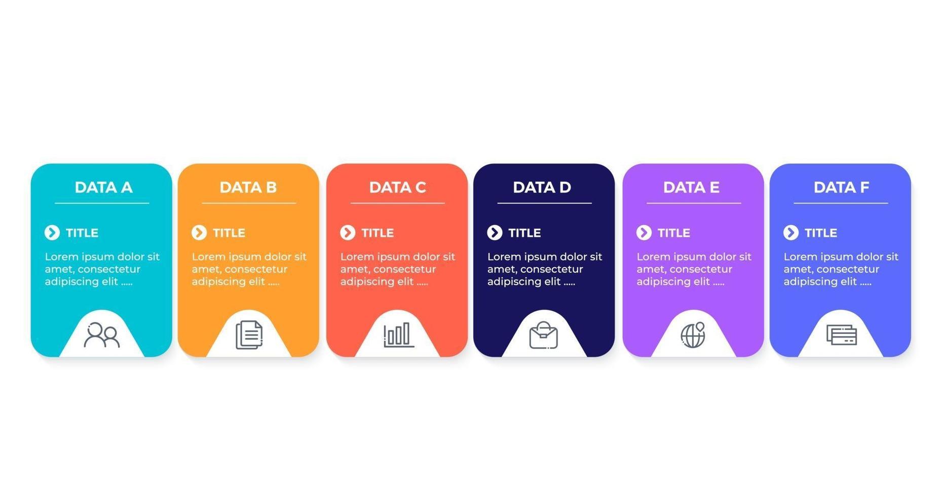 Vektor-Infografik-Design-Vorlage mit sechs Optionsschritten vektor