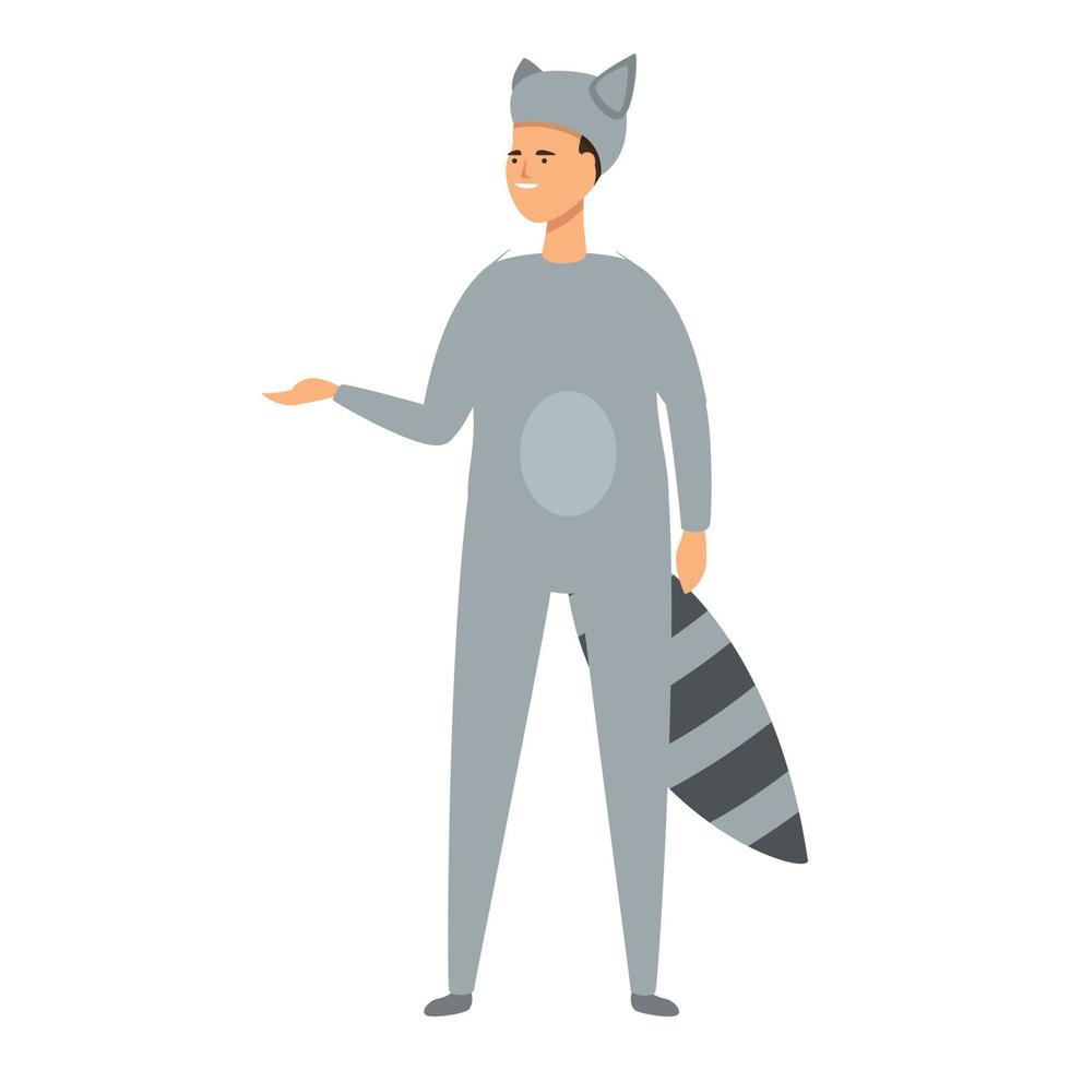 tvättbjörn halloween djur- kostym ikon tecknad serie vektor. söt fest vektor