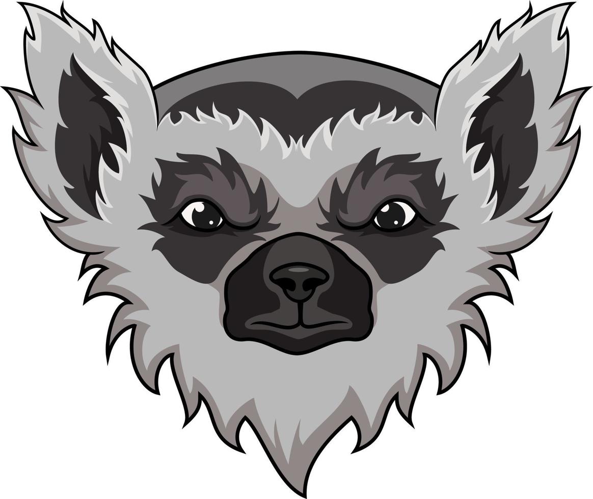 süß Lemur Kopf Karikatur Charakter vektor
