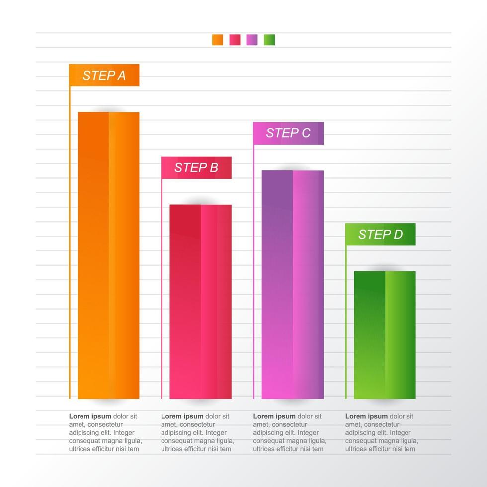 minskande stapeldiagram som illustrerar ekonomiskt tryck eller infografiska finansiella problem vektor