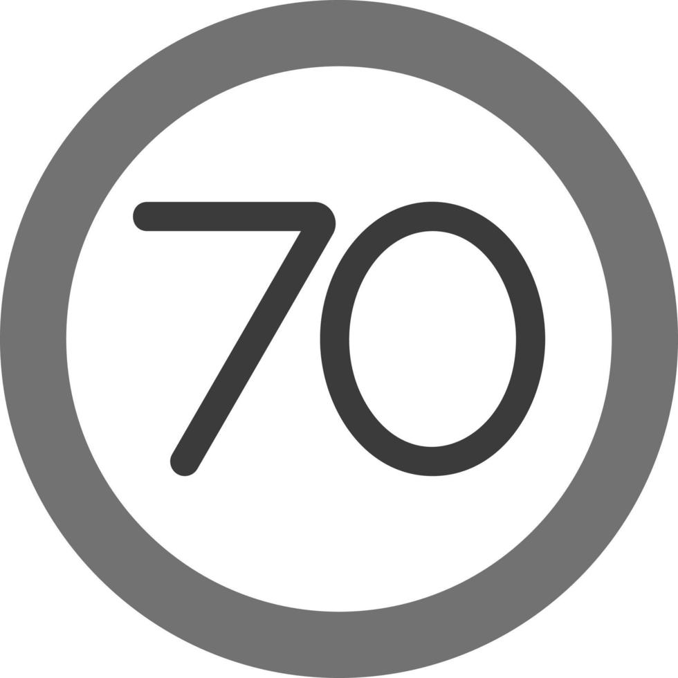 70 hastighet begränsa vektor ikon