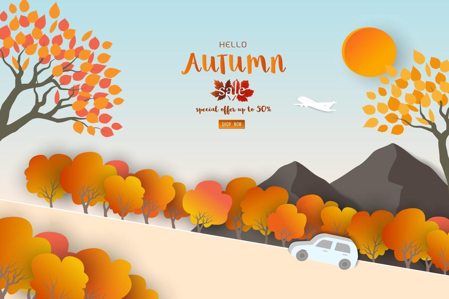 Herbst oder Herbst Landschaft Hintergrund mit Platz für Ihren Text vektor