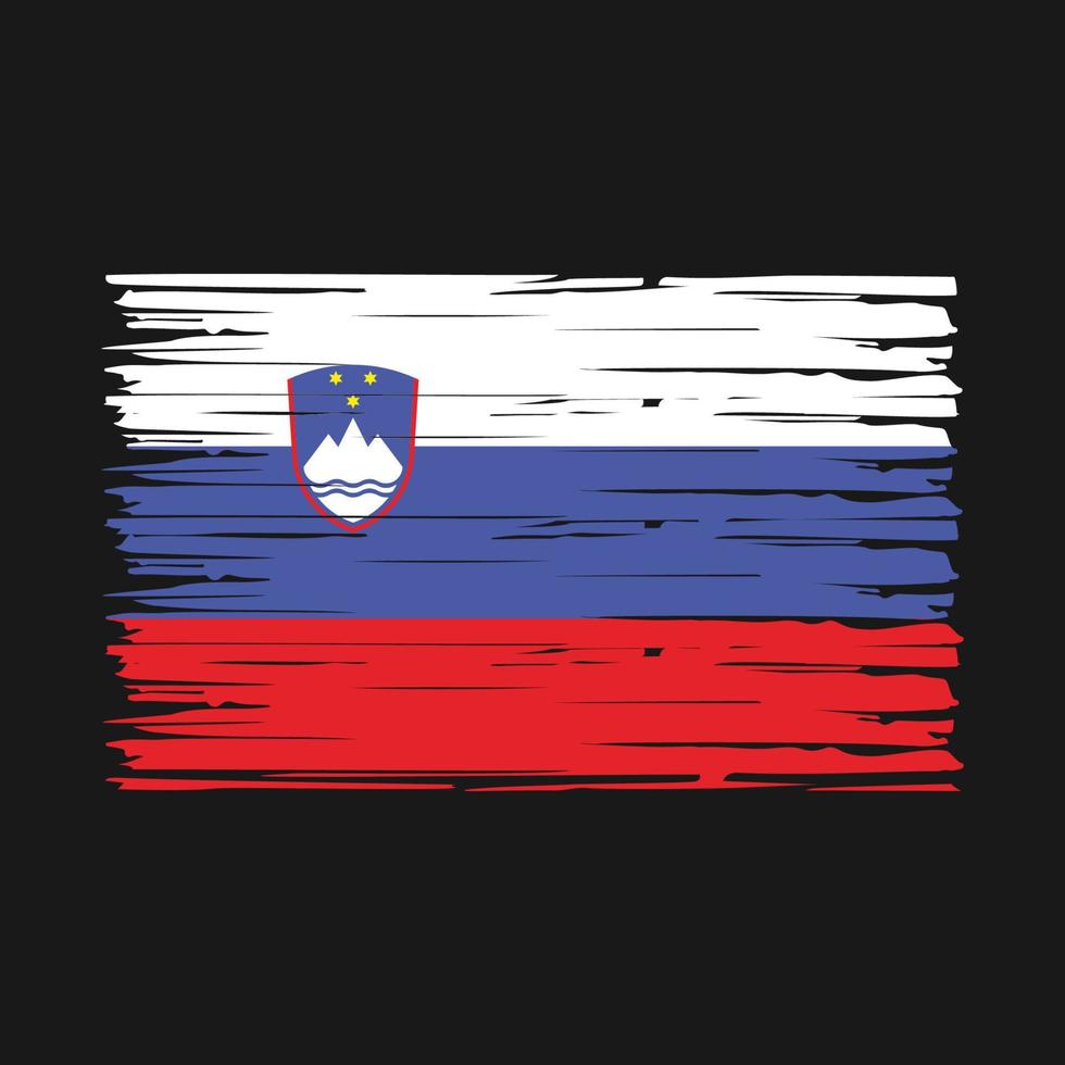 slovenien flagga borsta vektor