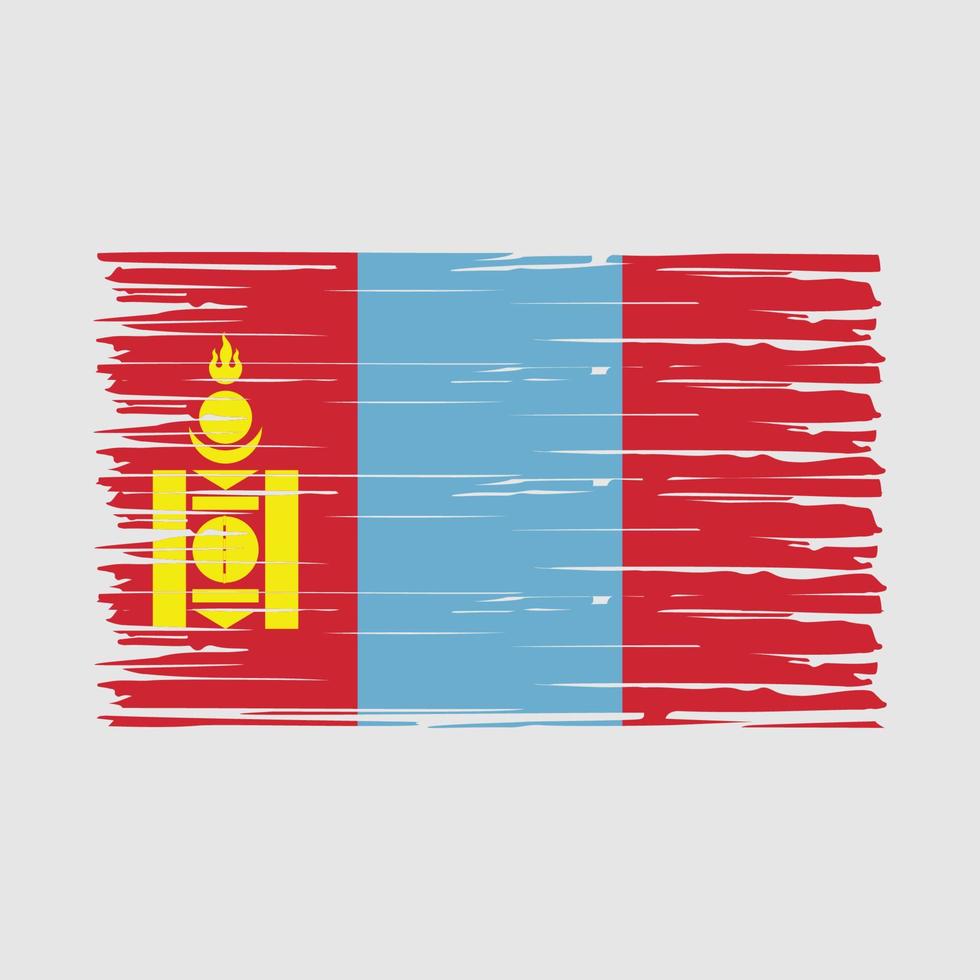 mongoliet flagga borsta vektor