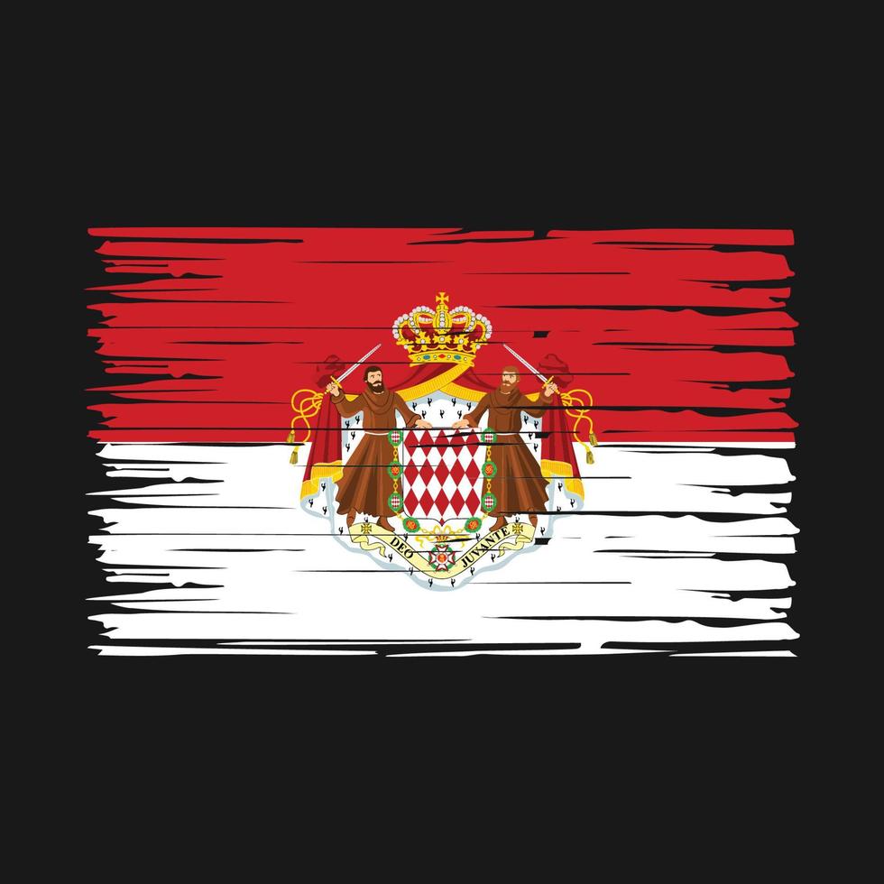 Pinselvektor der Monaco-Flagge vektor