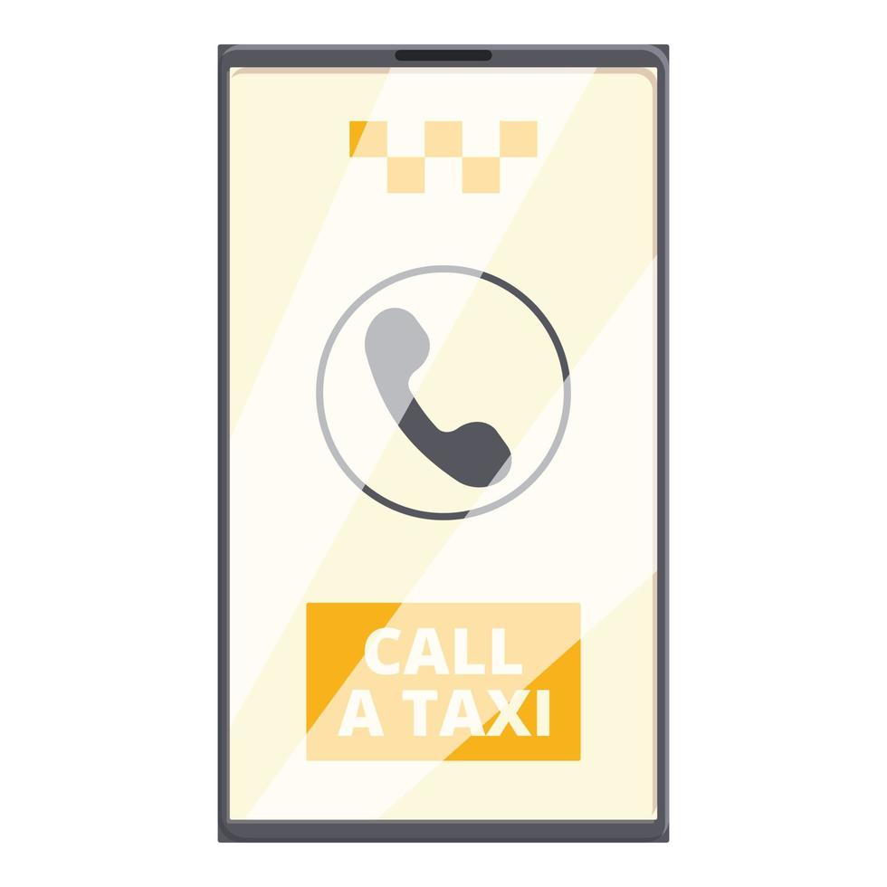 ring upp taxi ikon tecknad serie vektor. telefon app vektor