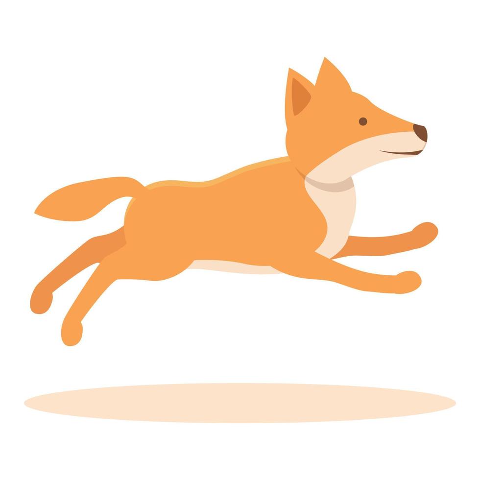 Hoppar dingo hund ikon tecknad serie vektor. Australien vild natur vektor