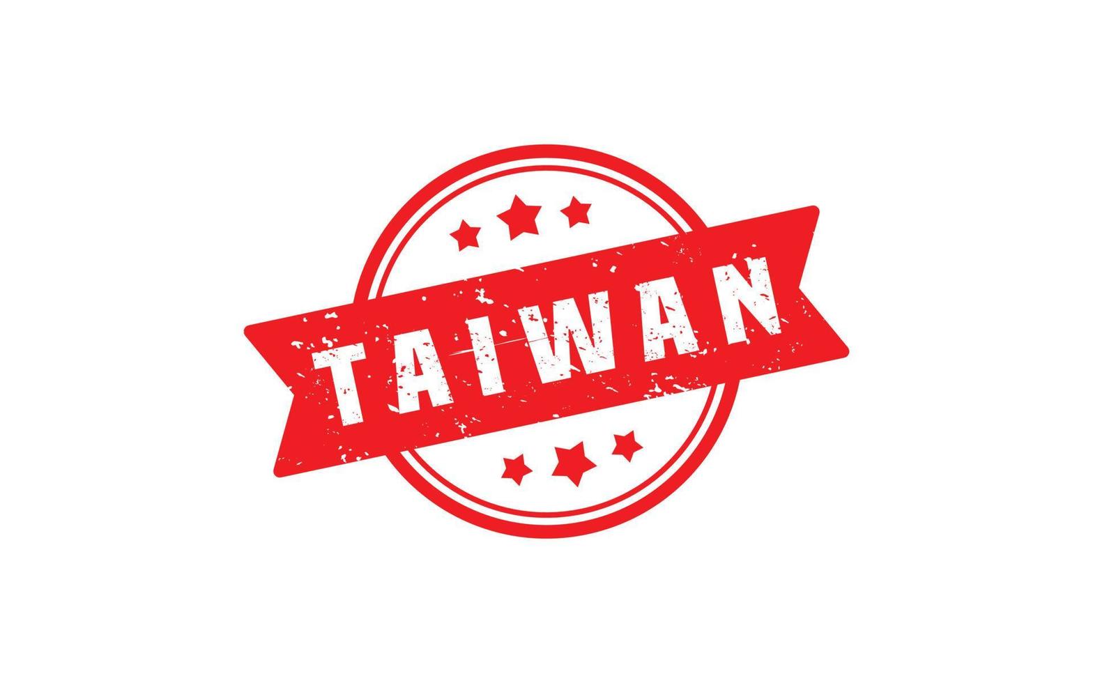 Taiwan Briefmarke Gummi mit Grunge Stil auf Weiß Hintergrund vektor