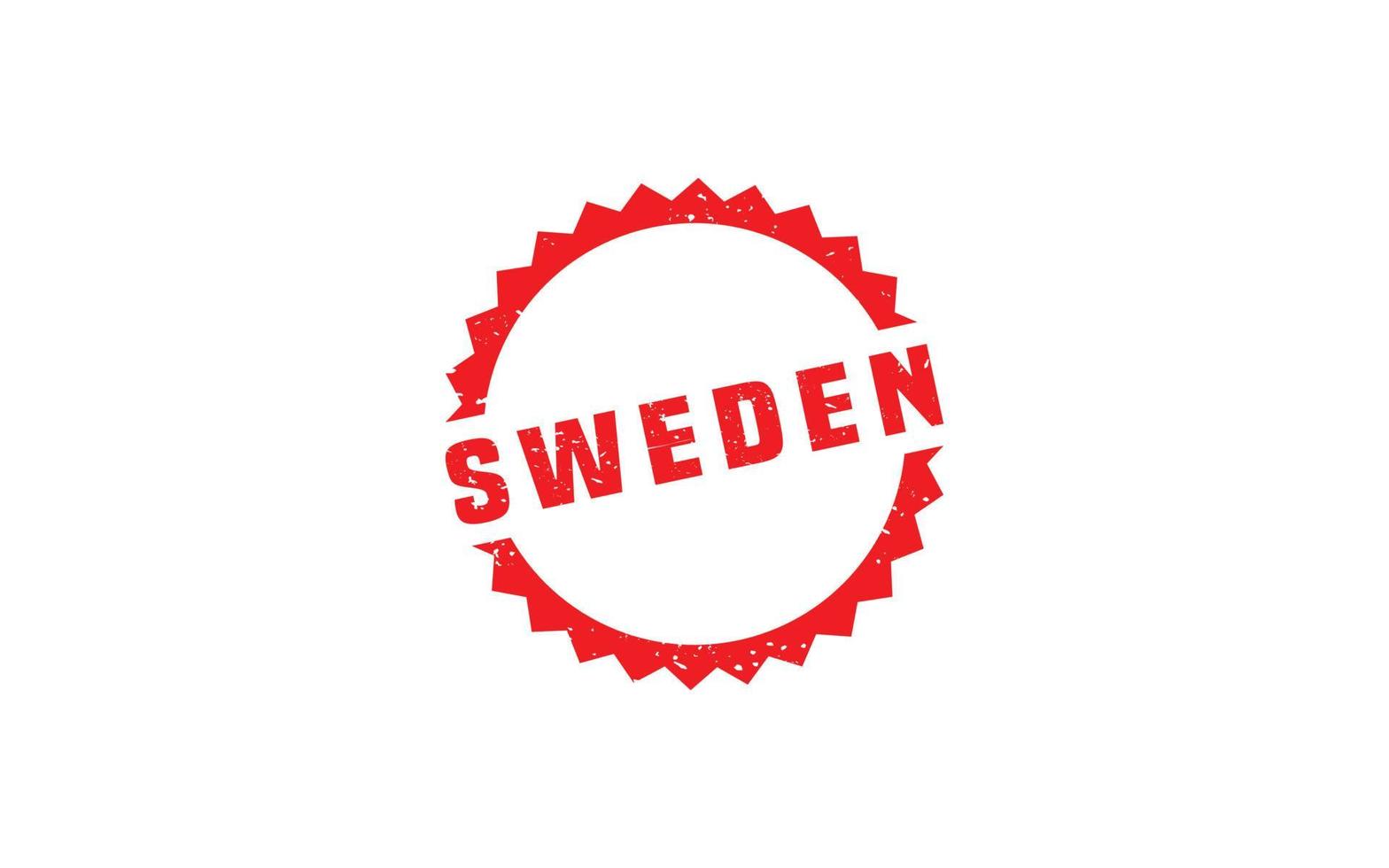 Schweden Briefmarke Gummi mit Grunge Stil auf Weiß Hintergrund vektor