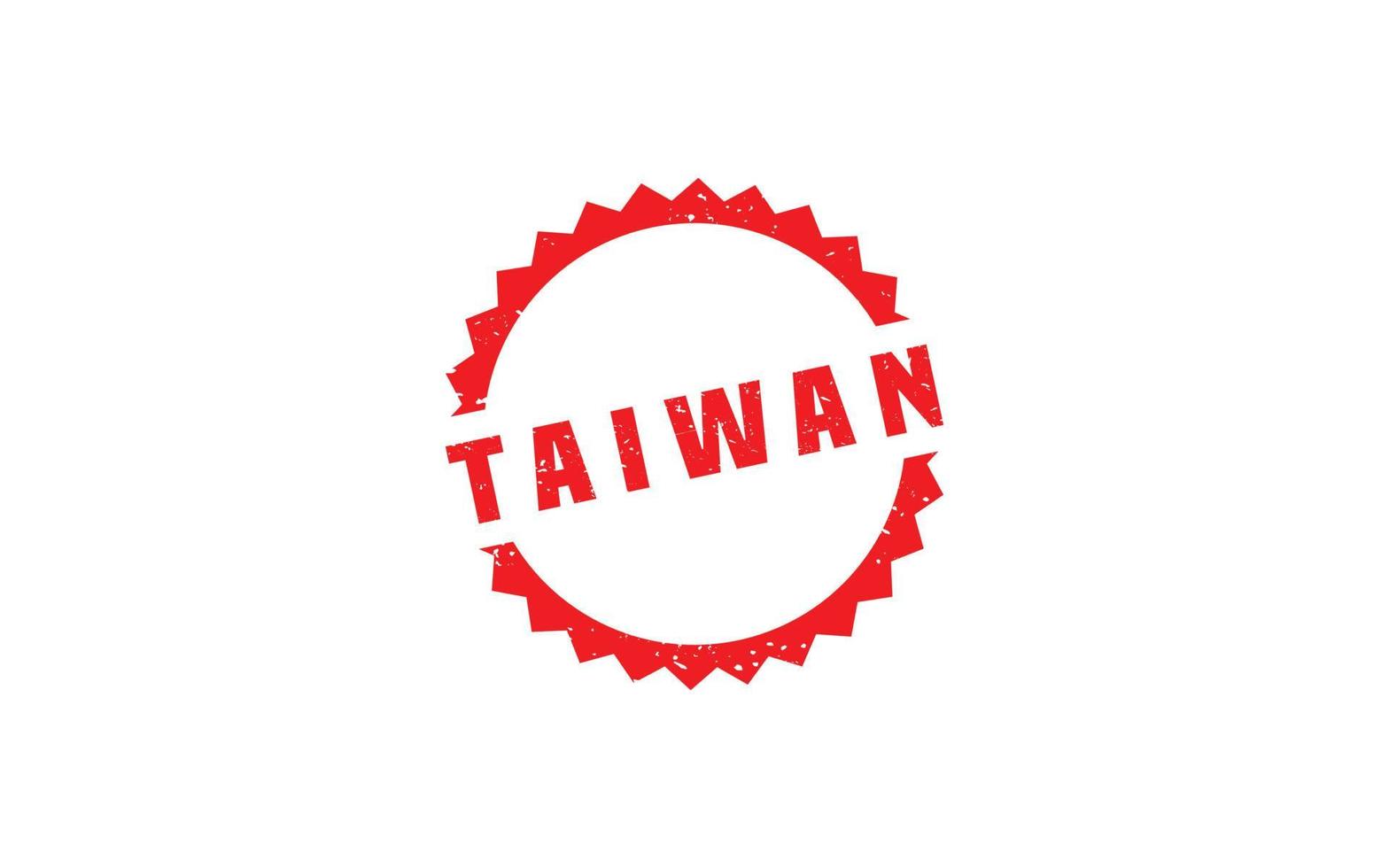 Taiwan Briefmarke Gummi mit Grunge Stil auf Weiß Hintergrund vektor