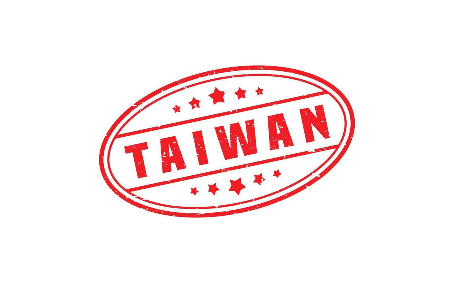 Taiwan Briefmarke Gummi mit Grunge Stil auf Weiß Hintergrund vektor