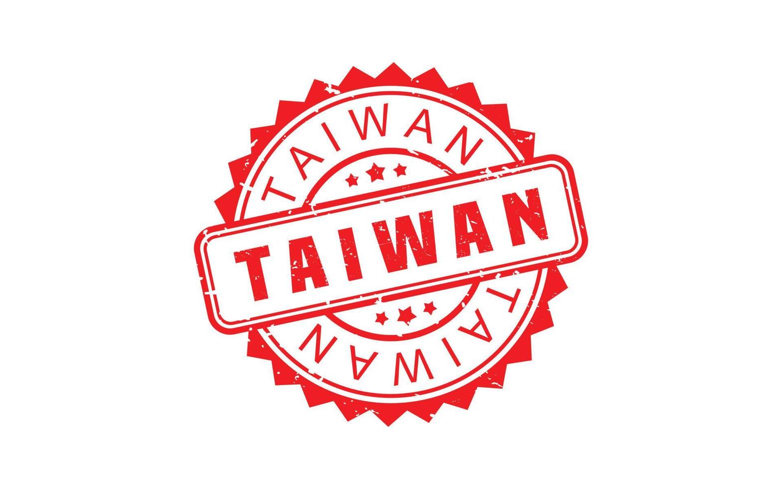 Taiwan Briefmarke Gummi mit Grunge Stil auf Weiß Hintergrund vektor