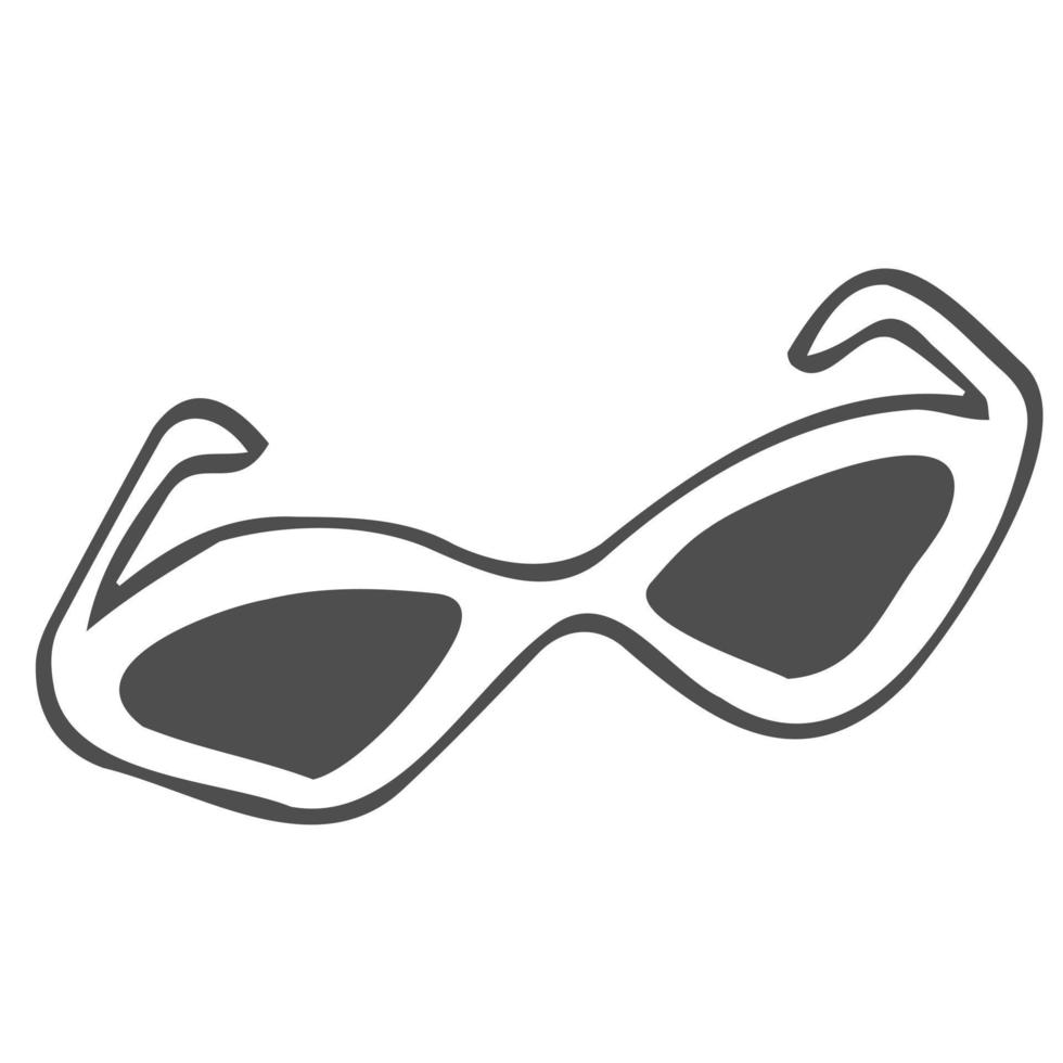 Doodle-Sonnenbrille. Cartoon-Skizze. Dekoration für Grußkarten, Poster, Embleme, Tapeten vektor