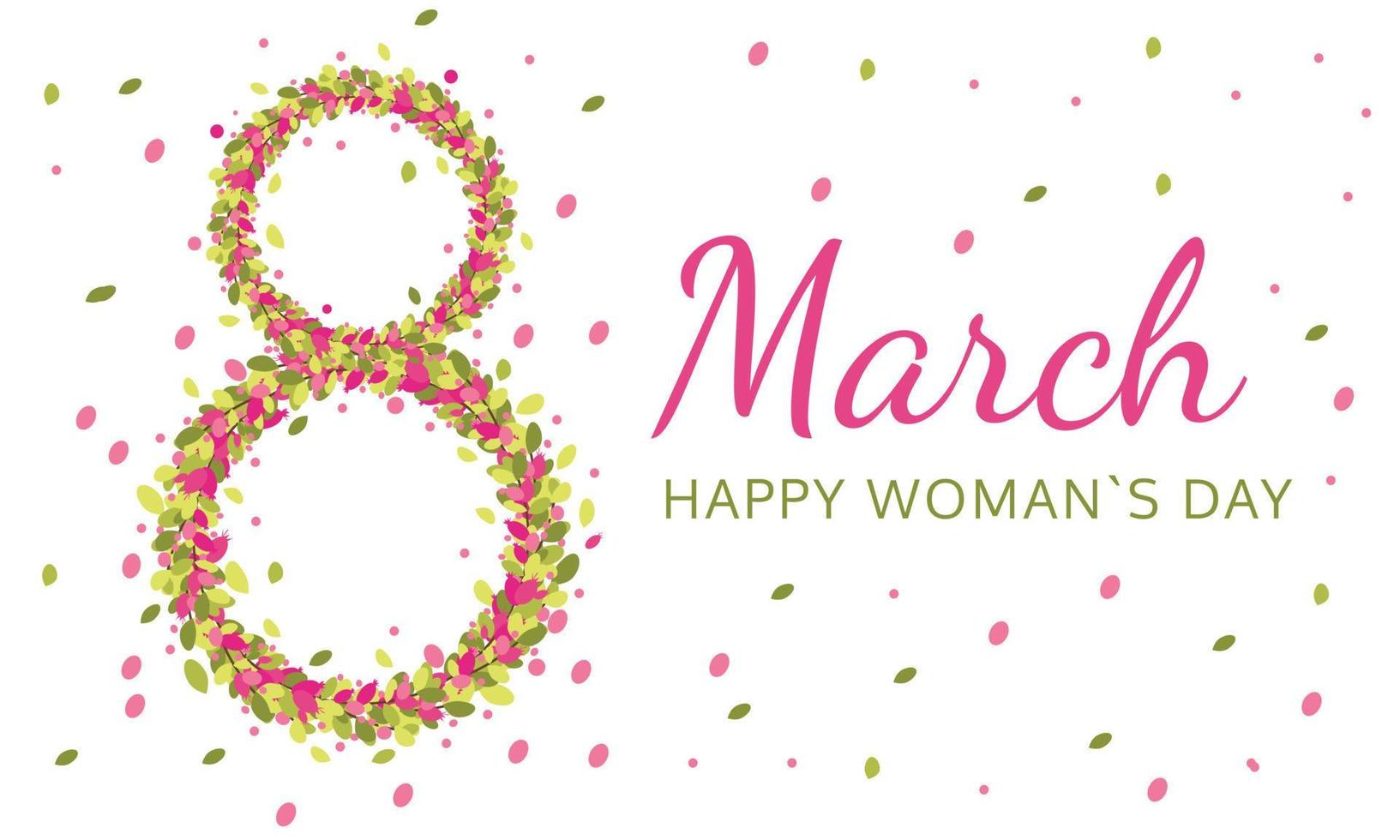 Frauen Tag Hintergrund mit Frühling Blumen. 8 März Einladung Karte. vektor