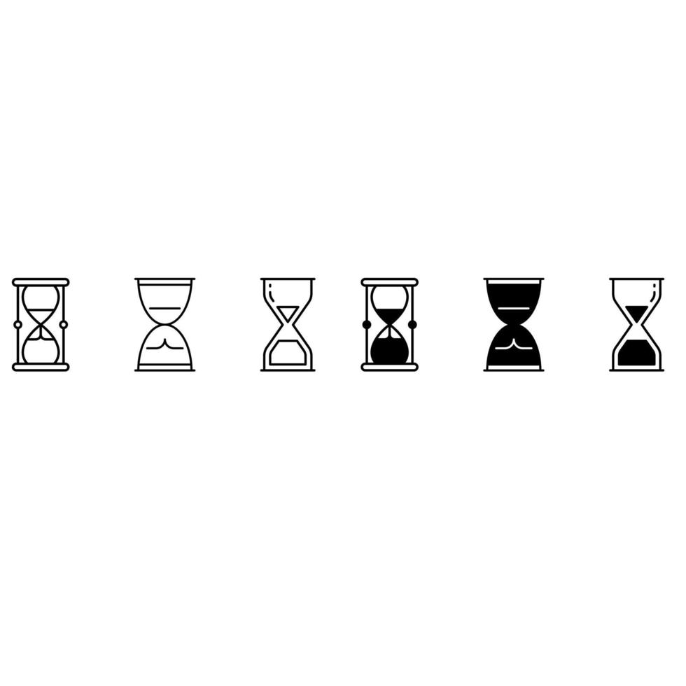timglas ikon vektor uppsättning. timglas illustration tecken samling. tid symbol. timme logotyp.