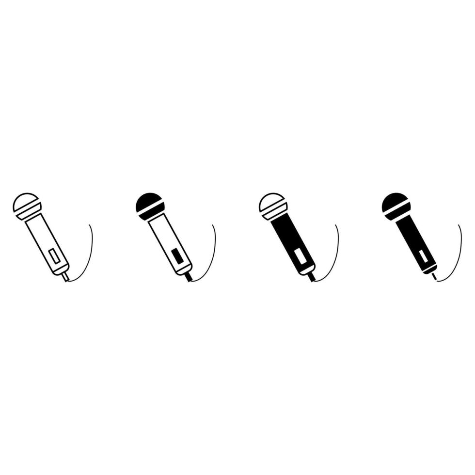Mikrofon Vektor Symbol Satz. Audio- Illustration Zeichen Sammlung. Übertragung Symbol auf Weiß Hintergrund.