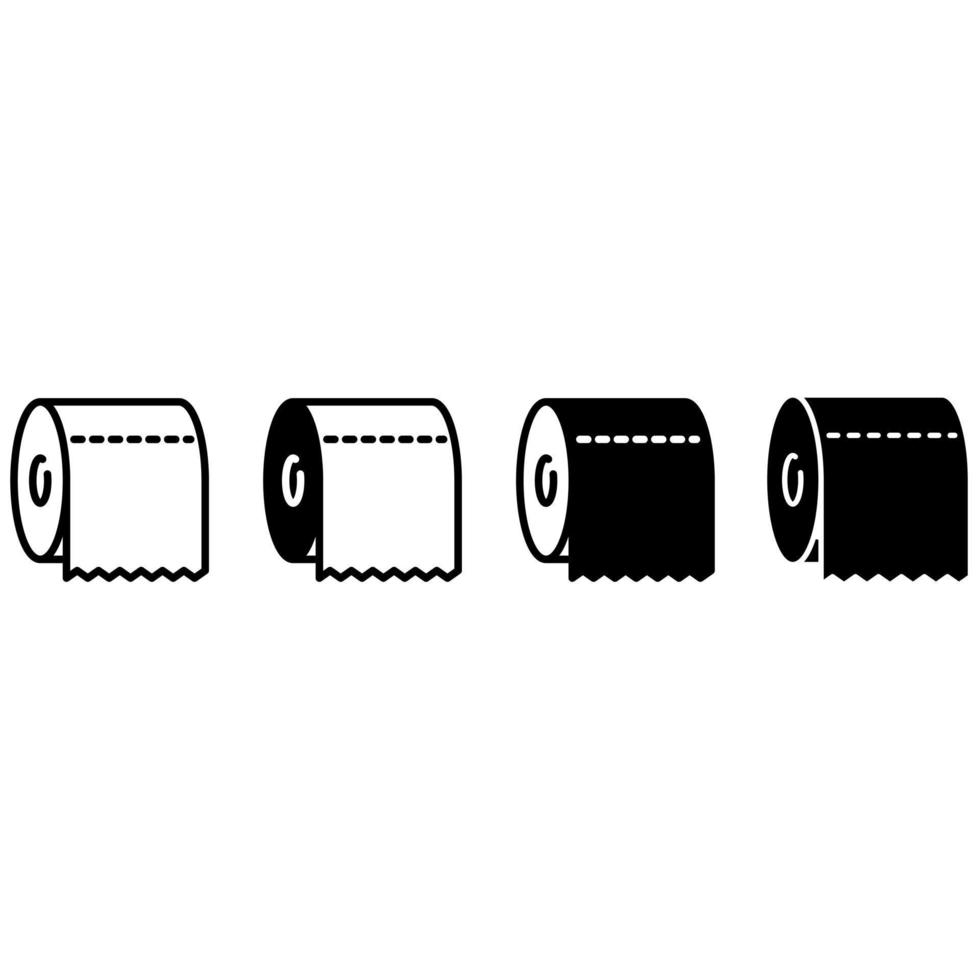 Toilette Papier rollen Vektor Symbol. Handtuch eben Linie Illustration unterzeichnen. Hygiene Symbol. Toilette Logo.