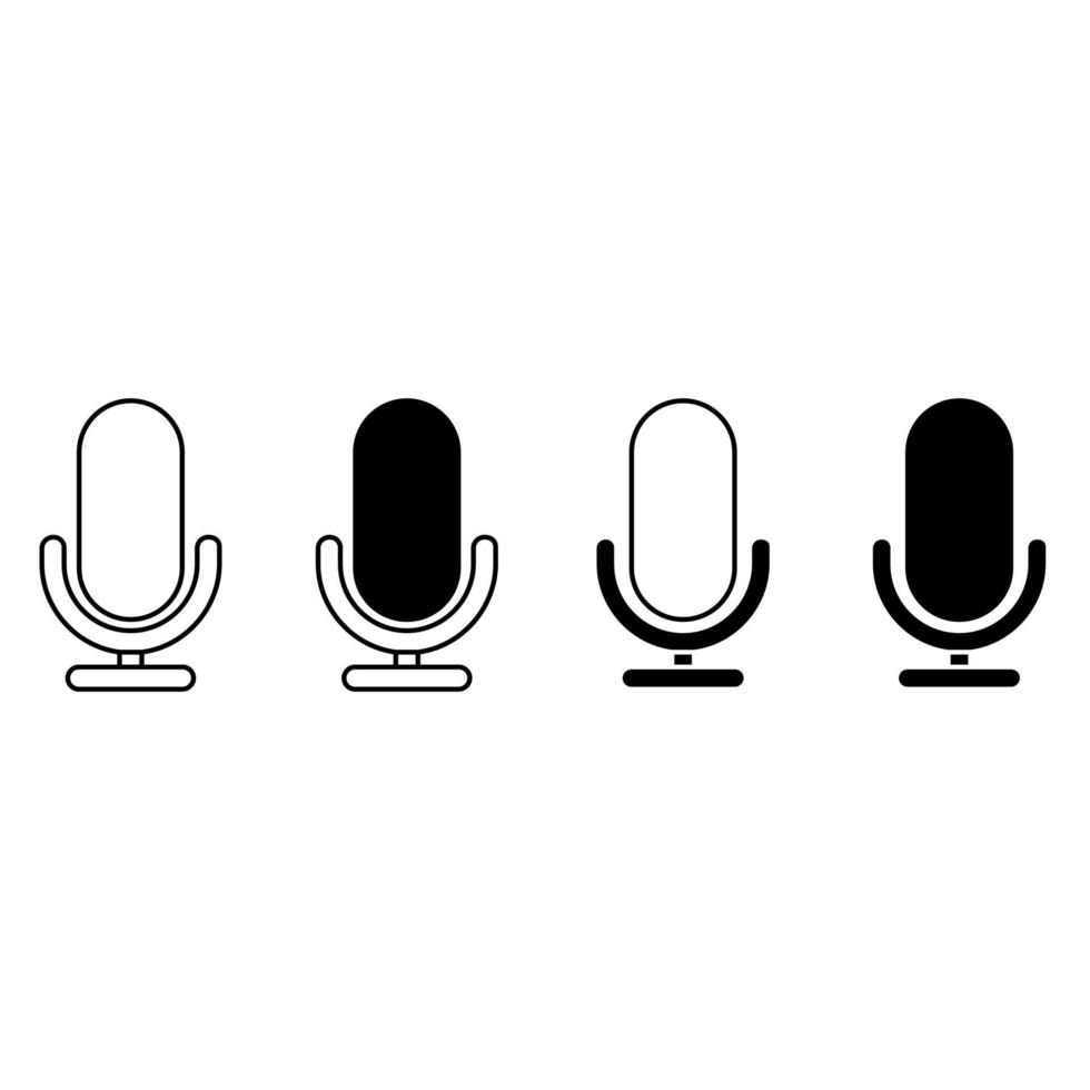 Mikrofon Vektor Symbol Satz. Audio- Illustration Zeichen Sammlung. Übertragung Symbol auf Weiß Hintergrund.