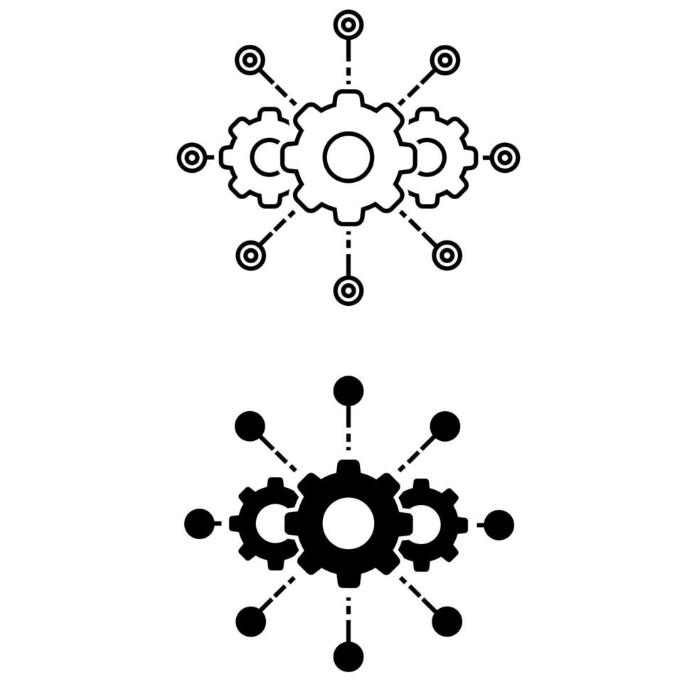 programvara integration ikon vektor uppsättning, testa automatisering illustration tecken samling.