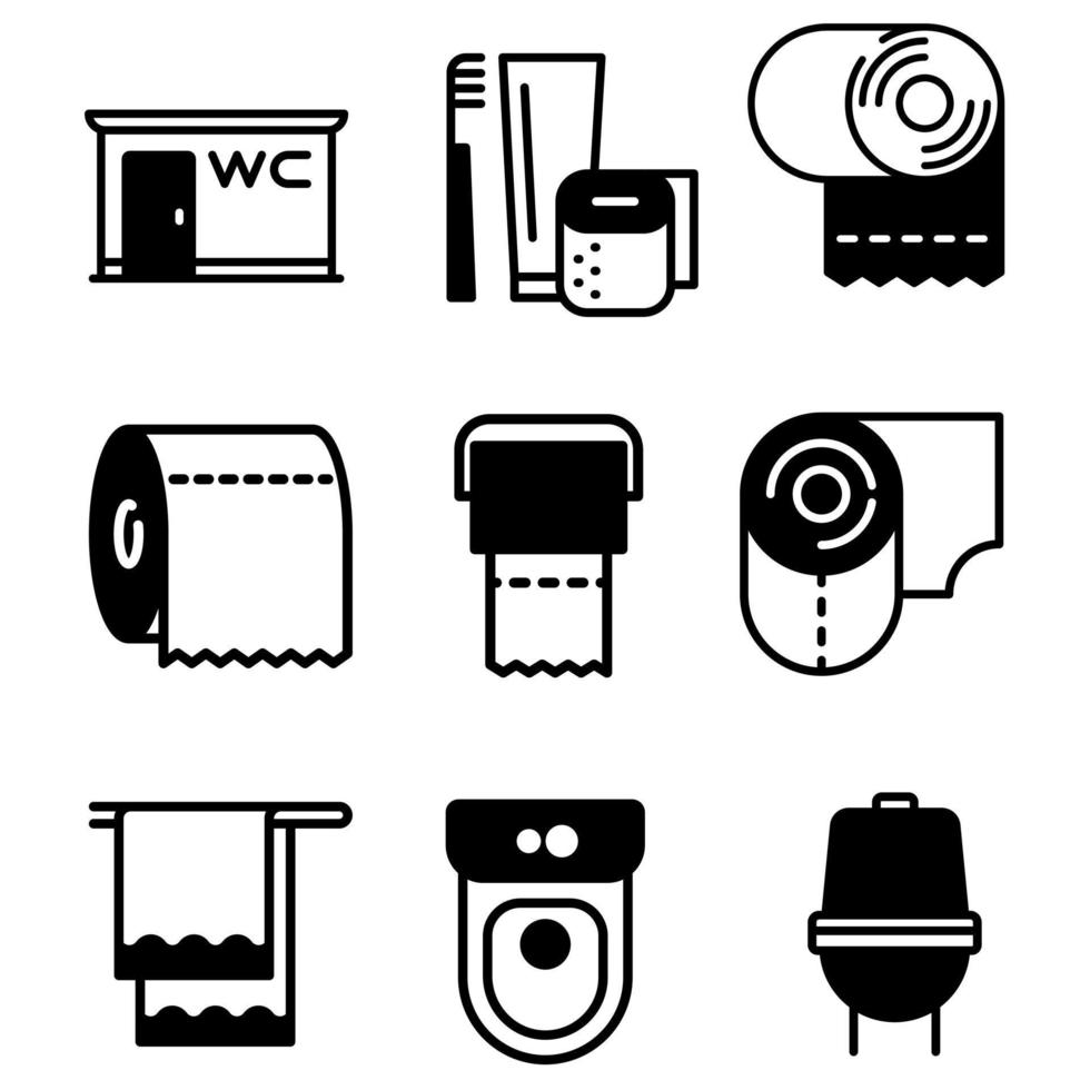 Toilette Papier rollen Vektor Symbol. Handtuch eben Linie Illustration unterzeichnen. Hygiene Symbol. Toilette Logo.