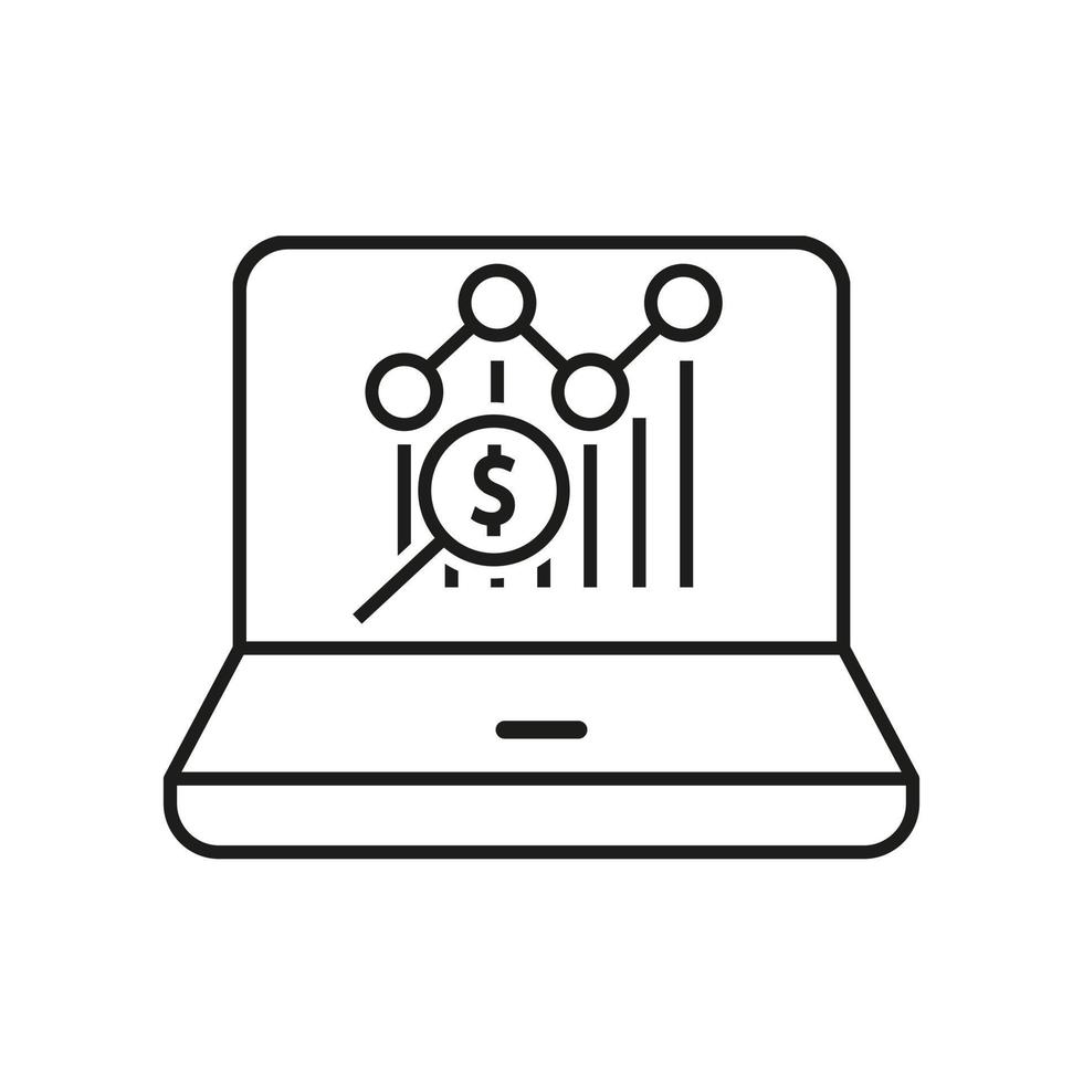 uppkopplad handel ikon vektor. investeringar illustration tecken. finansiell analys symbol eller logotyp. vektor