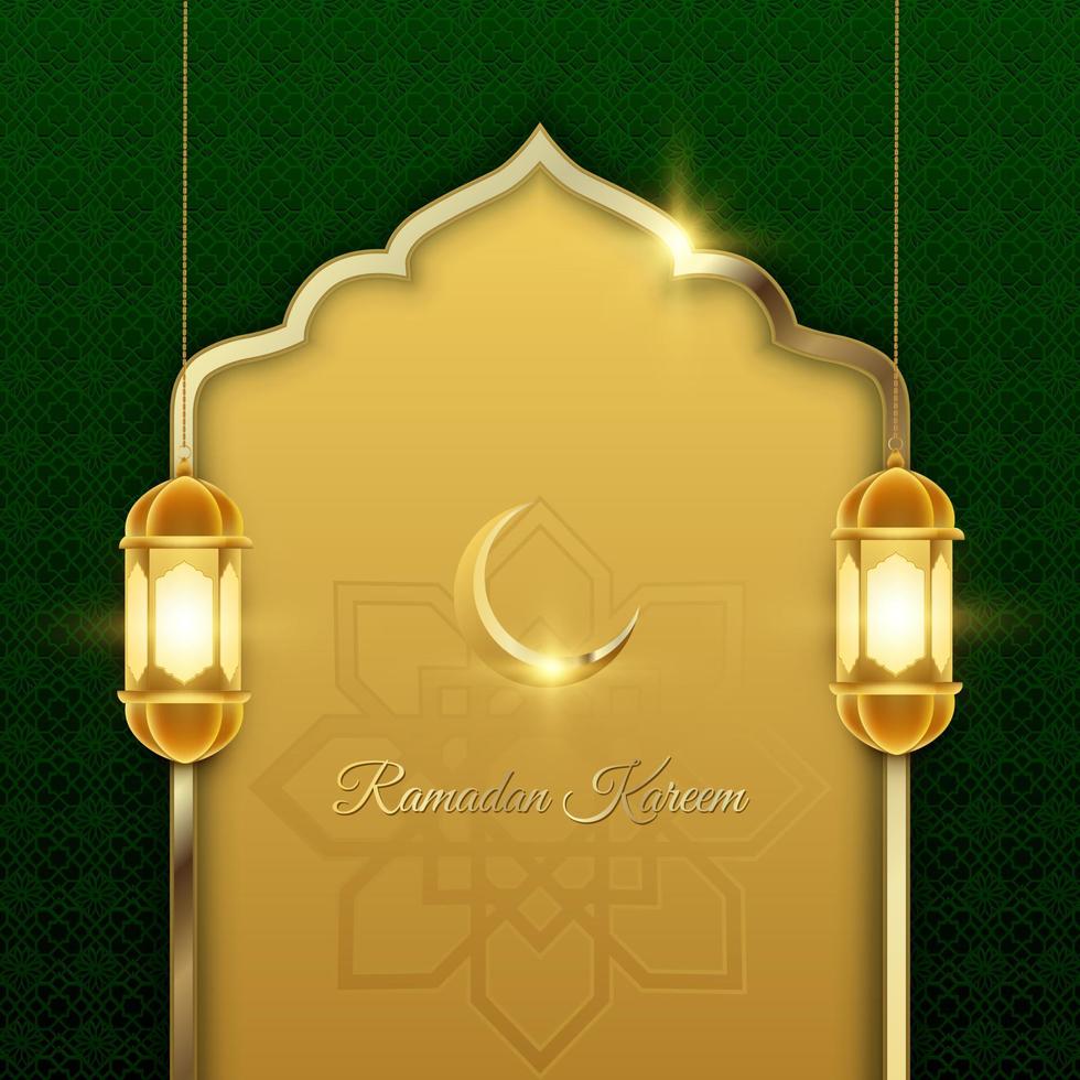 Ramadan kareem Gruß Hintergrund islamisch Laterne Vektor Design
