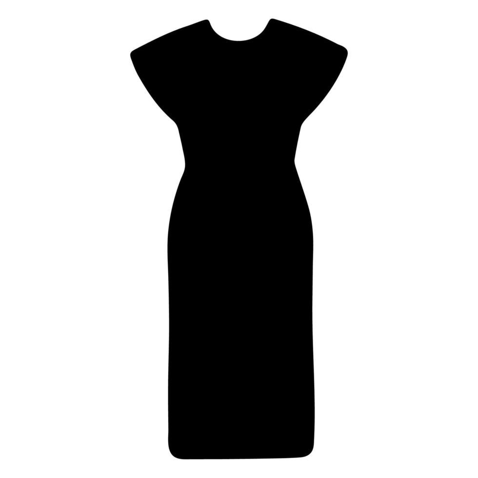 ein einfach schwarz Kleid. das Vektor von das Kleid Symbol. Weiß Hintergrund.