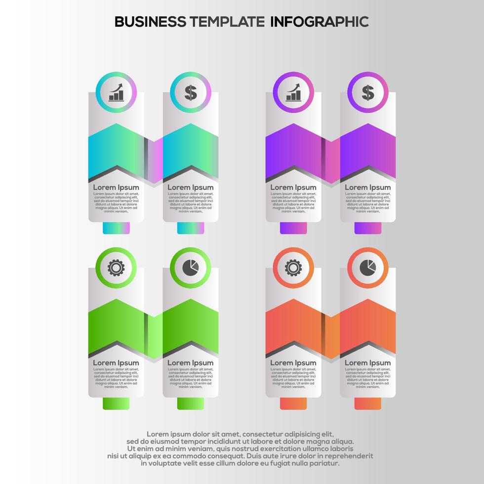 premie vektor lutning infographic steg mall